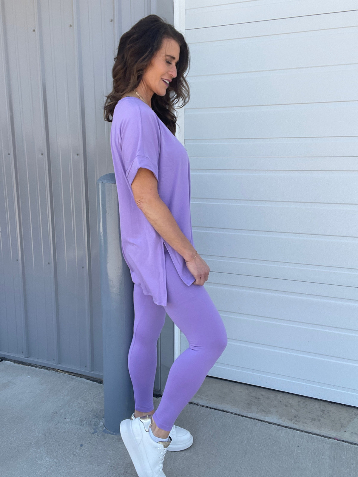 Take It Easy Soft V Neck Short Sleeve Lounge Leggings Set In 4 Colors *Final Sale*