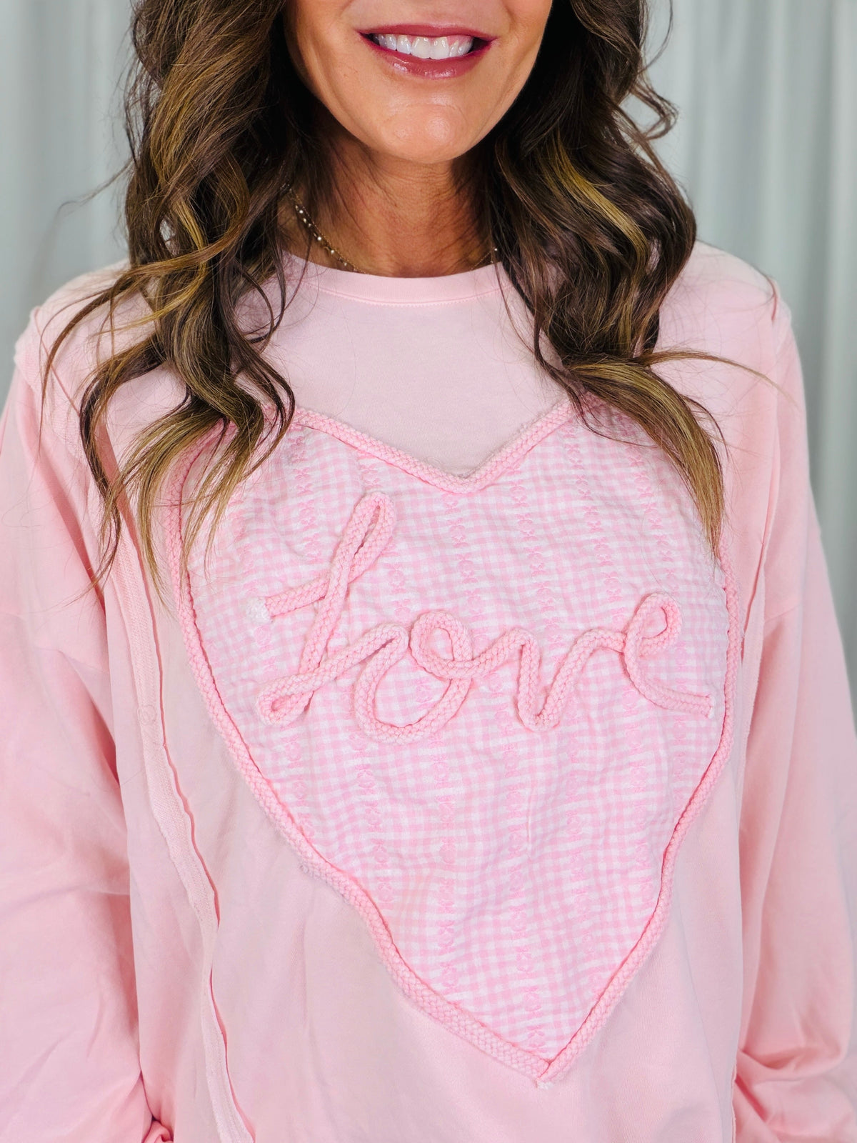 Love Notes Washed Terry Pullover In Pink