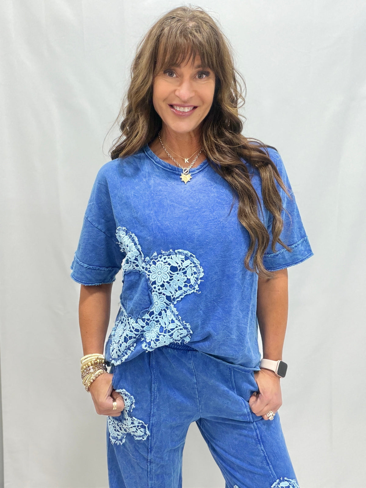Floral Fun Crochet Patch Top In 4 Colors