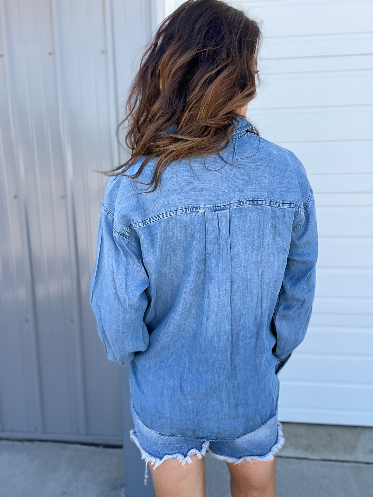 Make The Change Denim Top In 2 Colors: Dark, Washed *Final Sale*