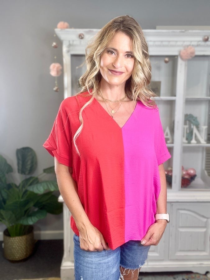 Split Up the Middle Boxy Top *Final Sale*