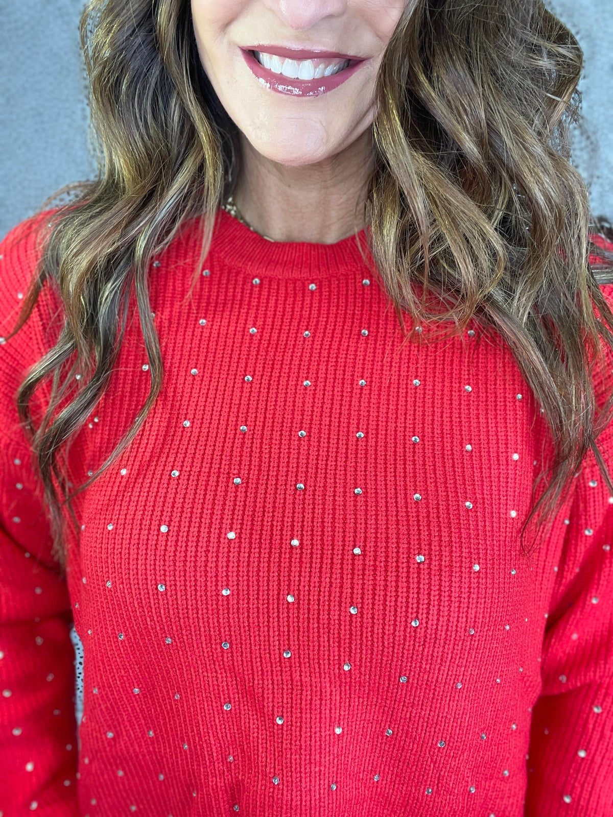 Time To Shine Rhinestone Detail Sweater