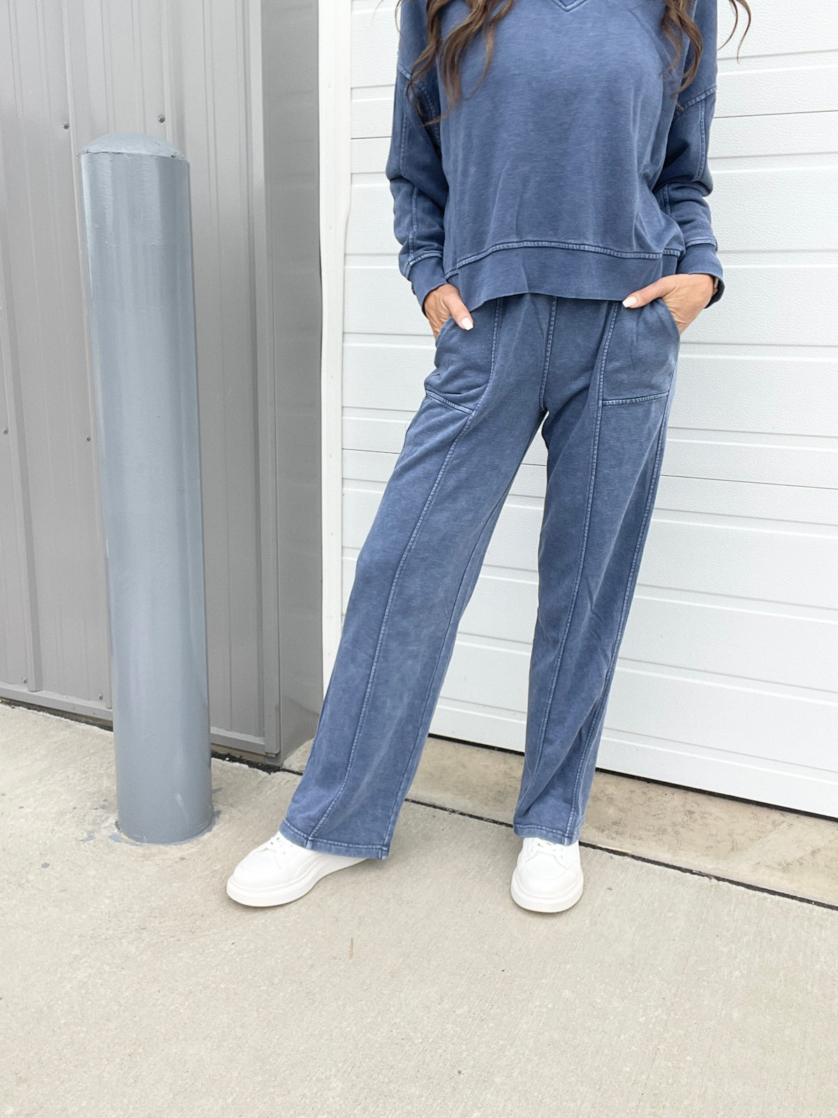 A Million Reasons Why Comfy Knit Full Length Straight Leg Pants In 6 Colors: Olive, Black, Mocha, Blue, Rose, Wine *Final Sale*