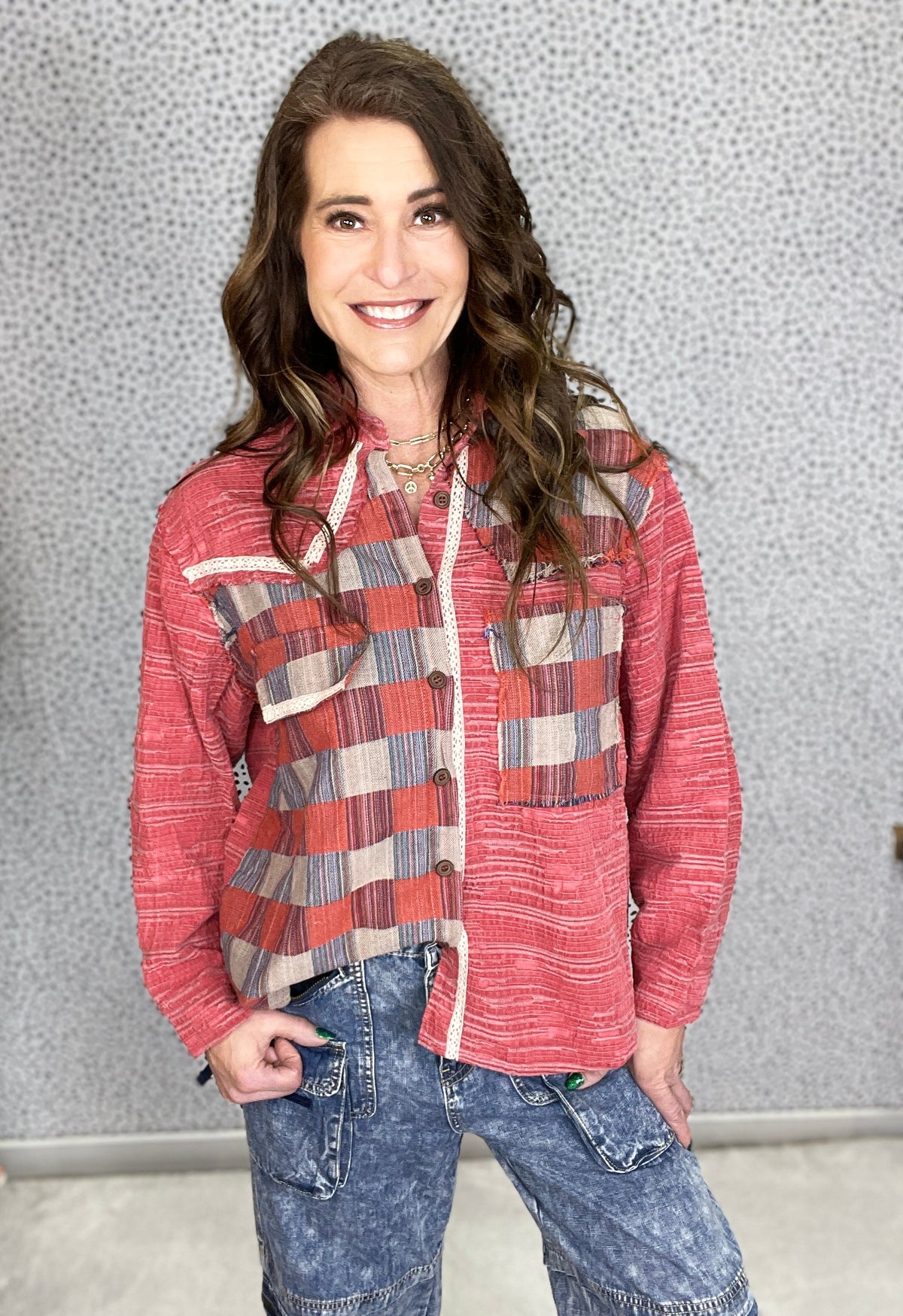 POL Miss You Too Plaid Contrast Top In 2 Colors *Final Sale*