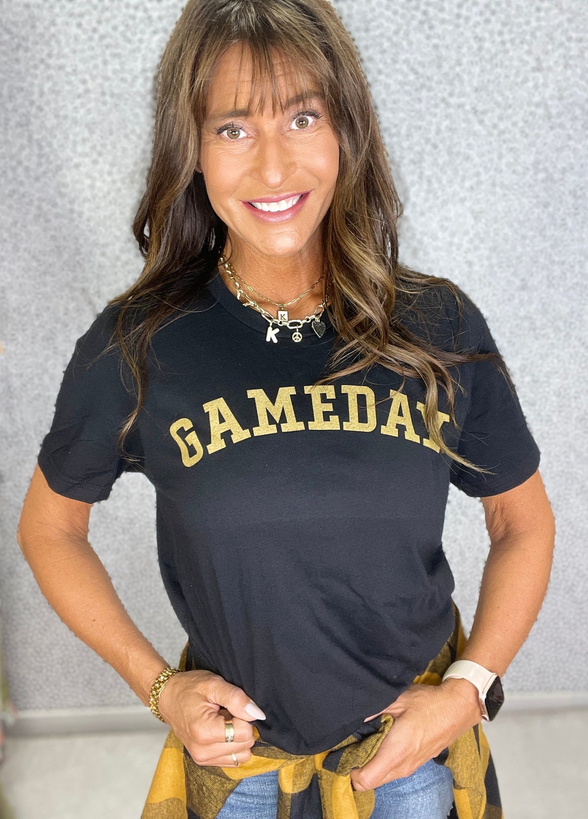 Iowa Game Day Retro Gold Print Tee