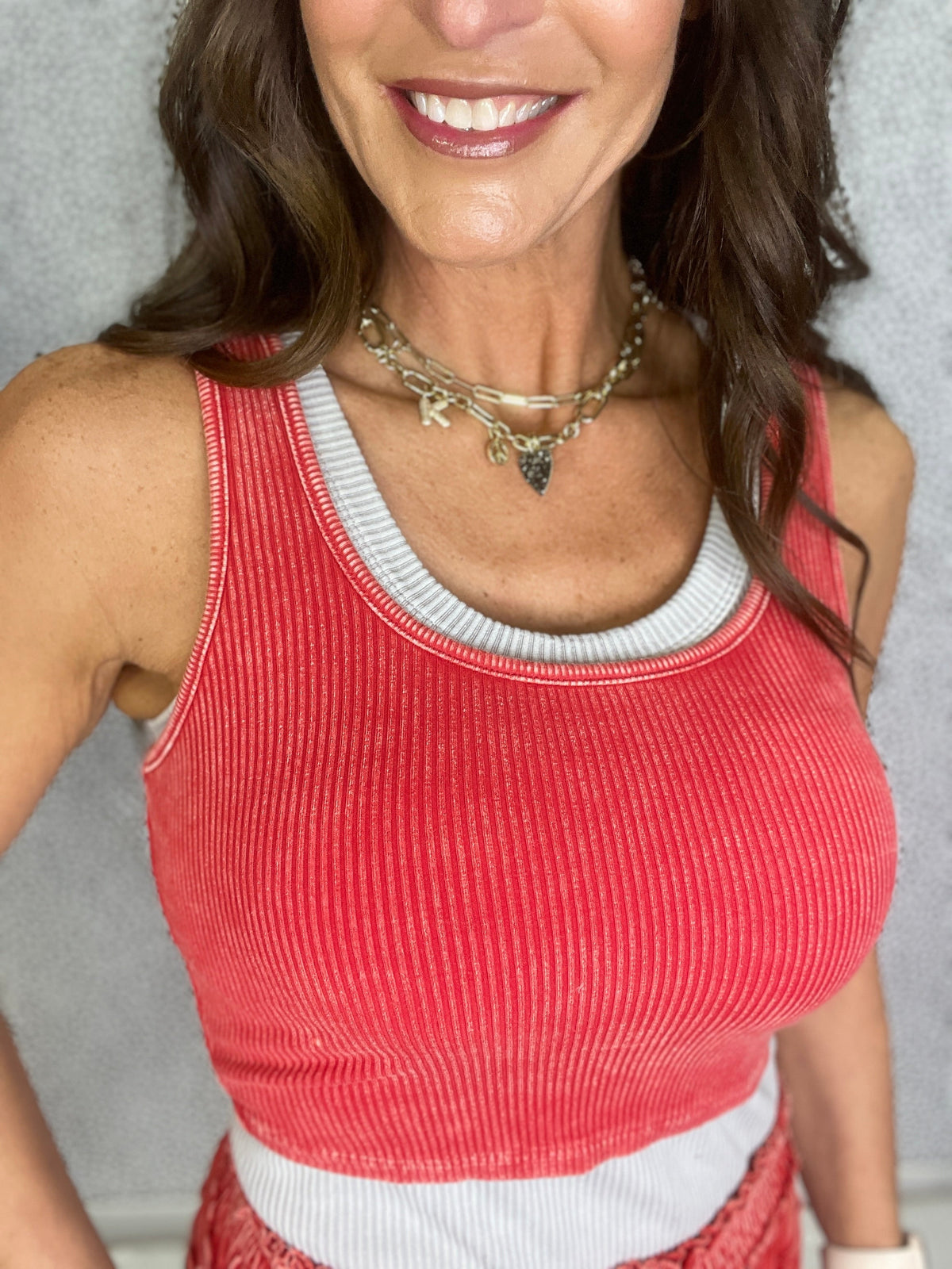 Sunlit Garden Soft Brami Top In Red *Final Sale*