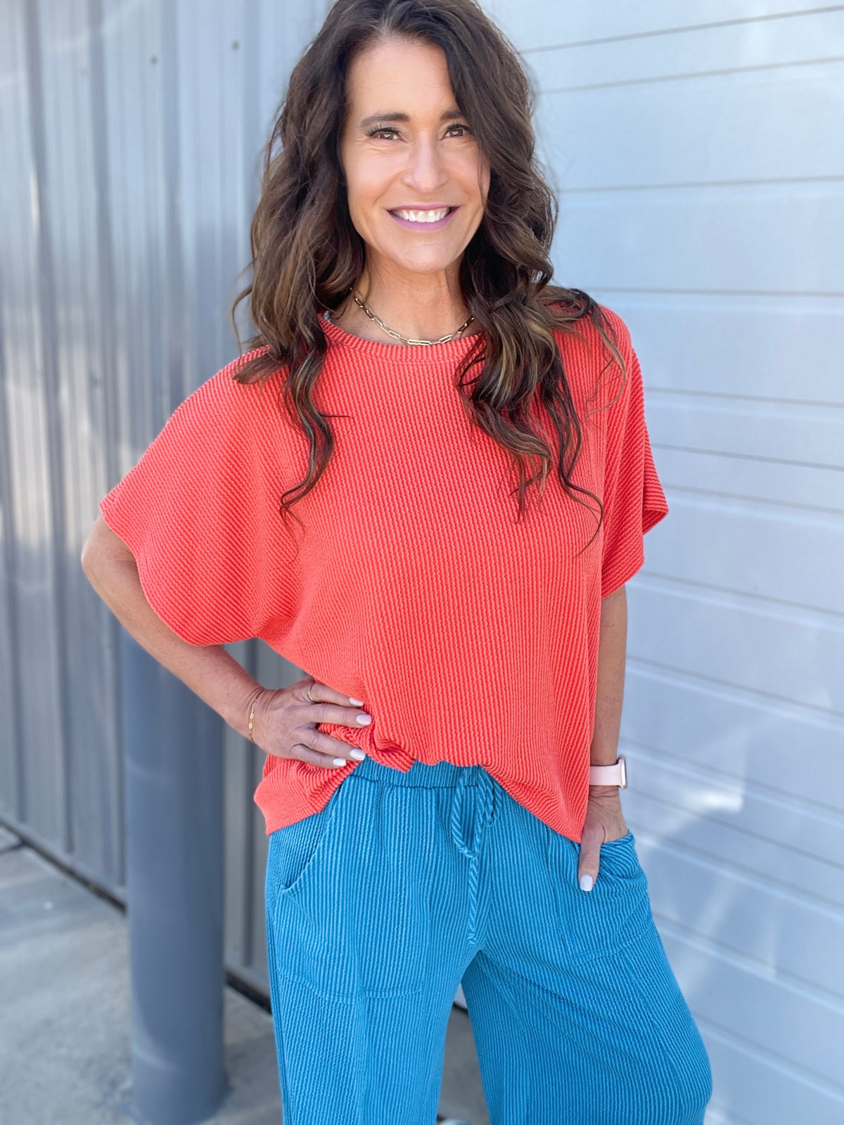 Blossom And Blooming Ribbed Loose Fit Top In 6 Colors *Final Sale*