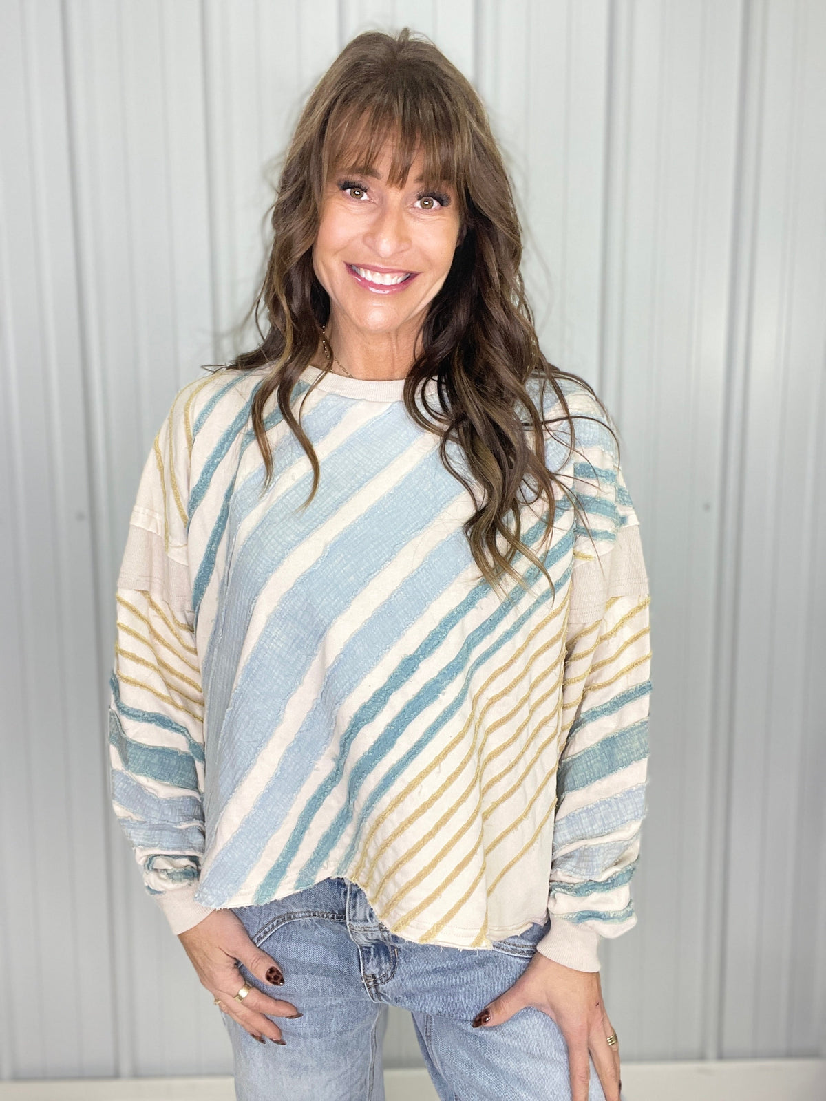 Oli & Hali Next For You Stripe Detail Top In 2 Colors *Final Sale*