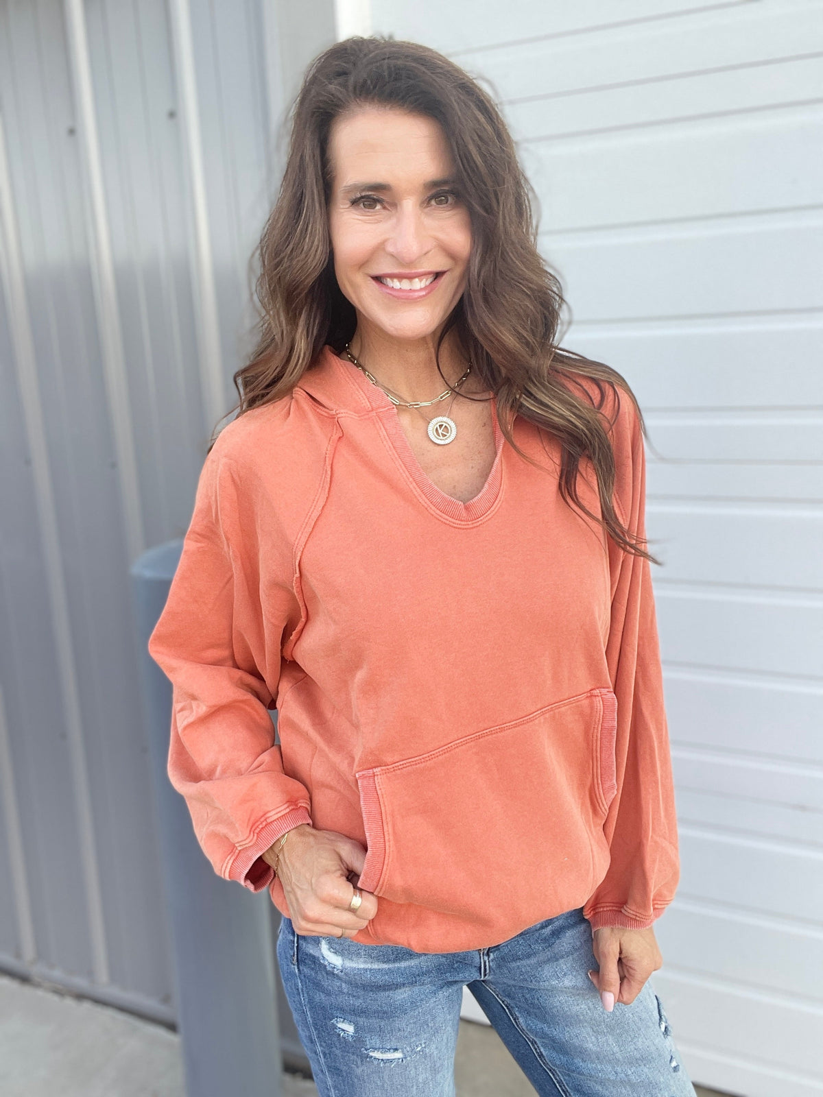 Always Yours Acid Washed Hoodie In 3 Colors: Olive, Plum, Pumpkin *Final Sale*