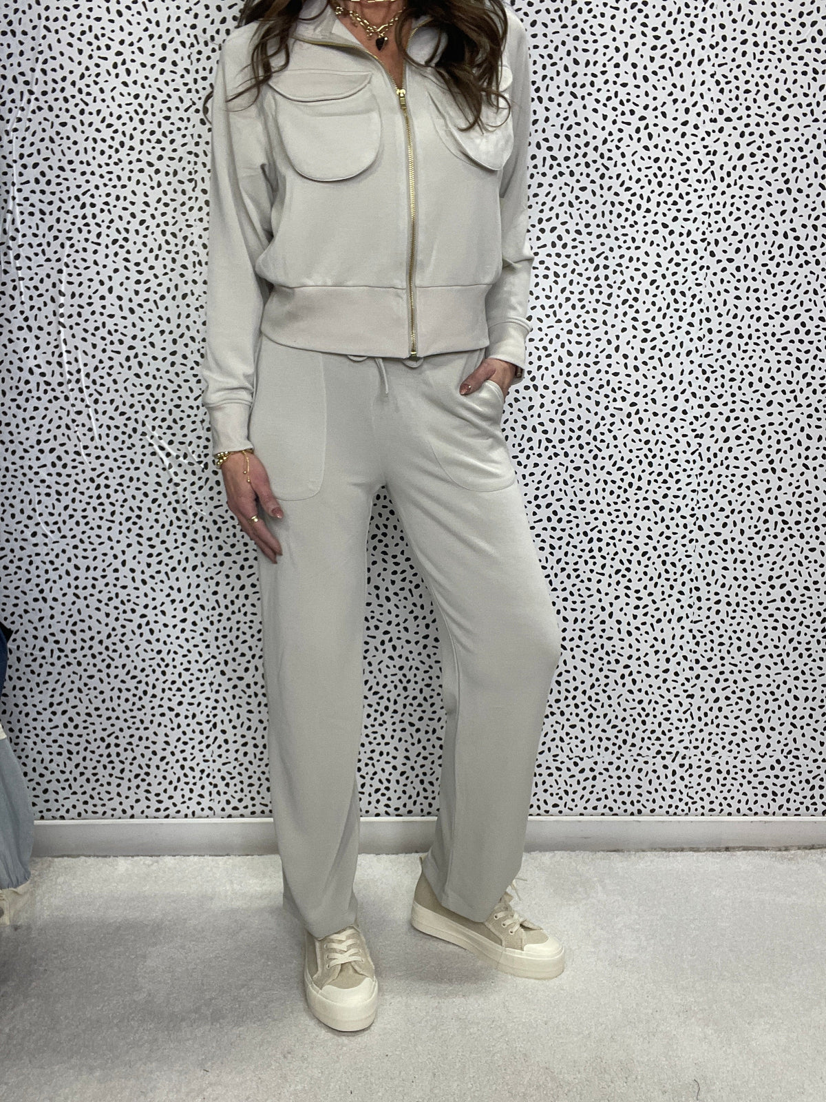 Can't Wait To Chill Wide Leg Pants In Grey *Final Sale*