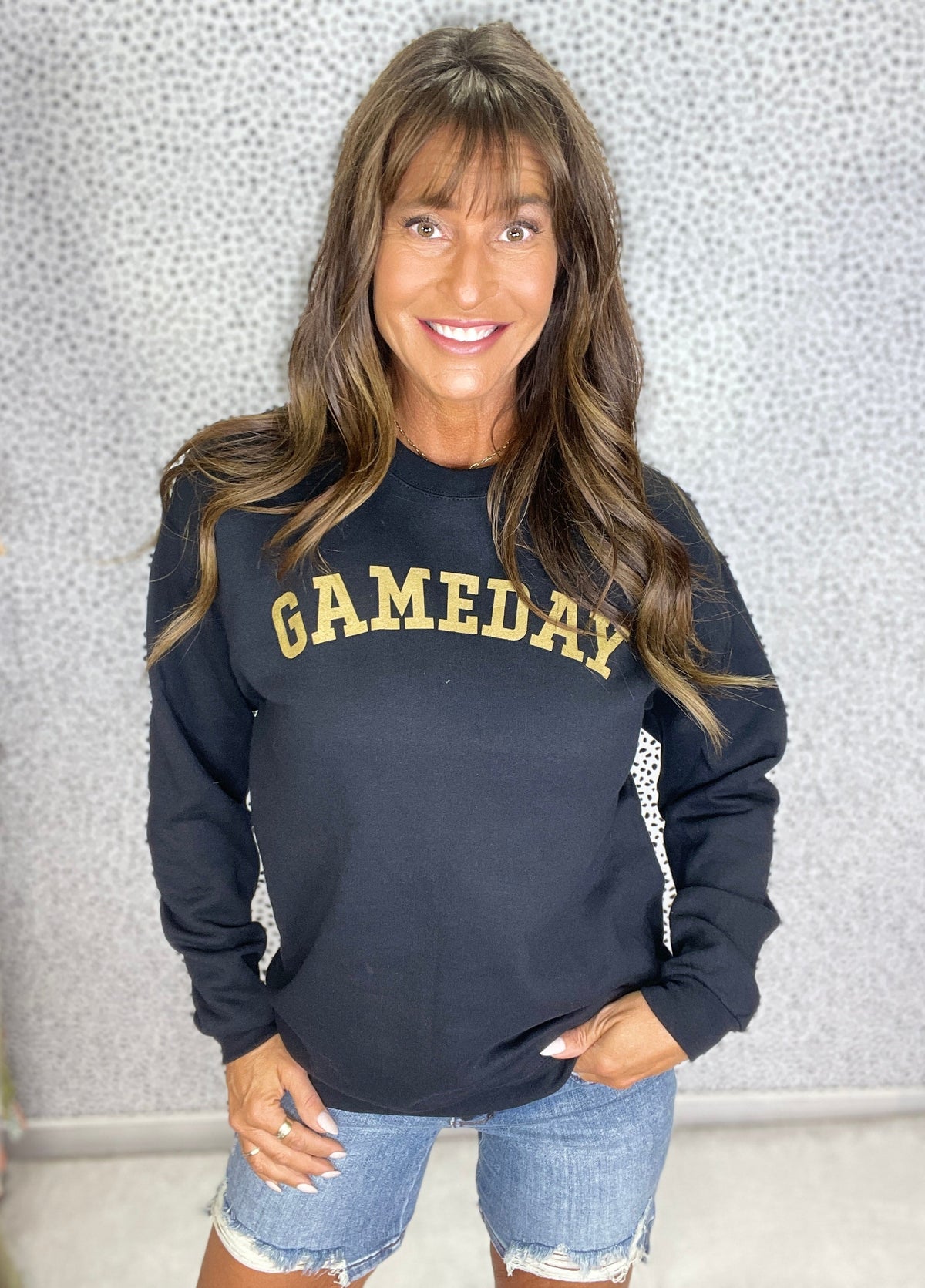 Iowa Game Day Retro Gold Print Crewneck
