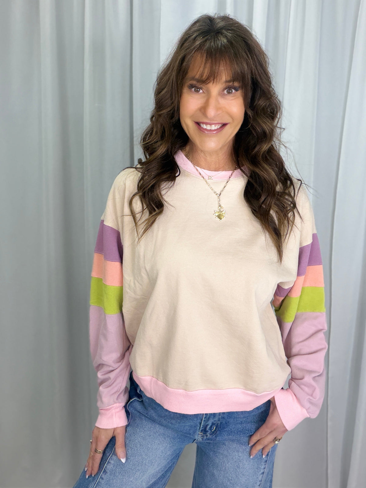 Colorburst Cozy Stripe Crew *Final Sale*