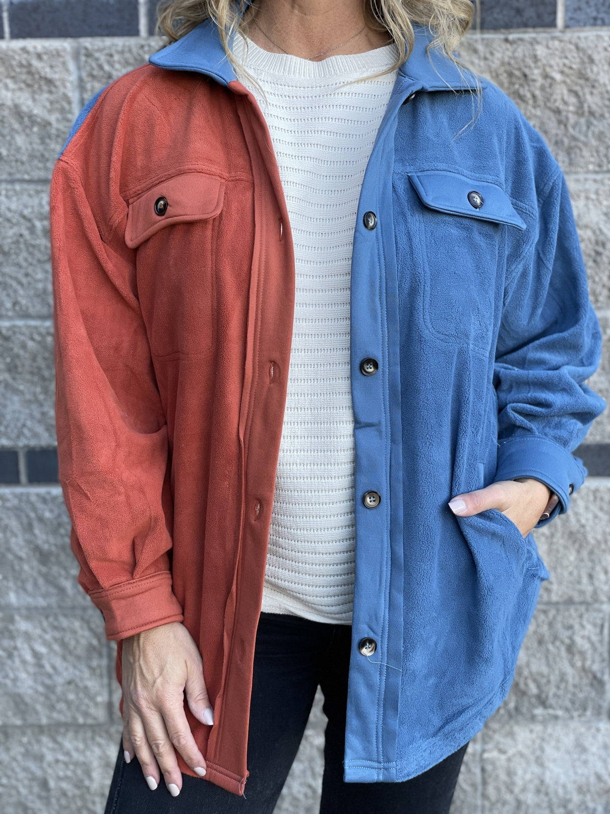 Oversized Split Personality Shirt Jacket *Final Sale*