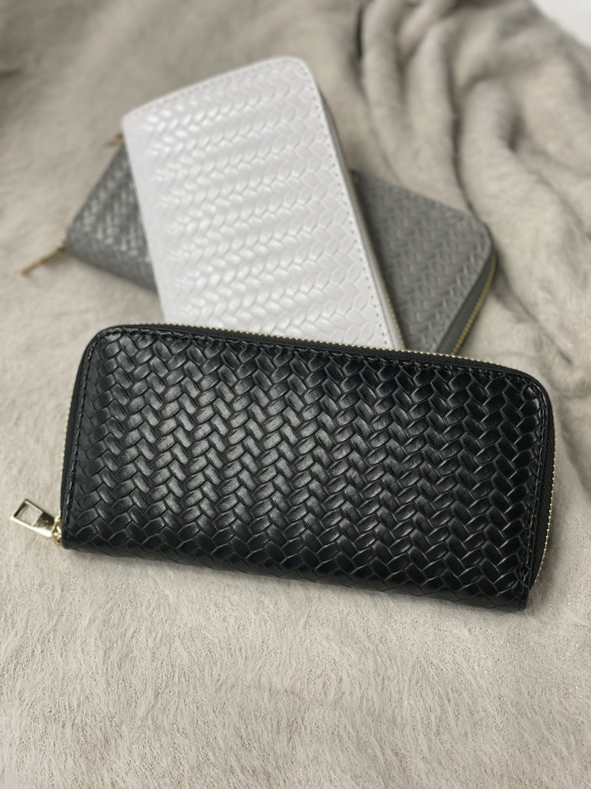 Woven Zip Around Wallet