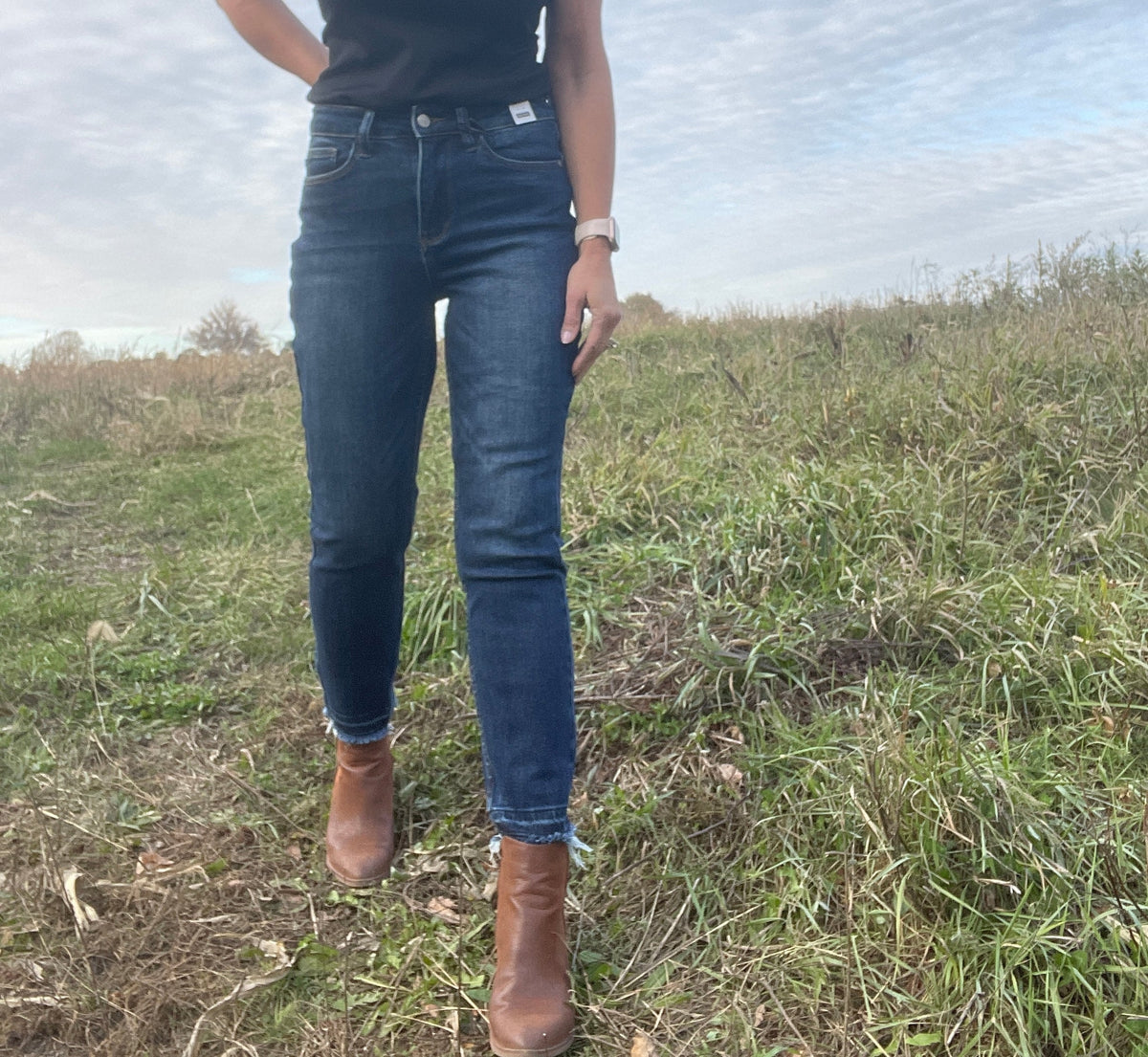 Judy Blue Patricia High Rise Release Hem Jeans-704