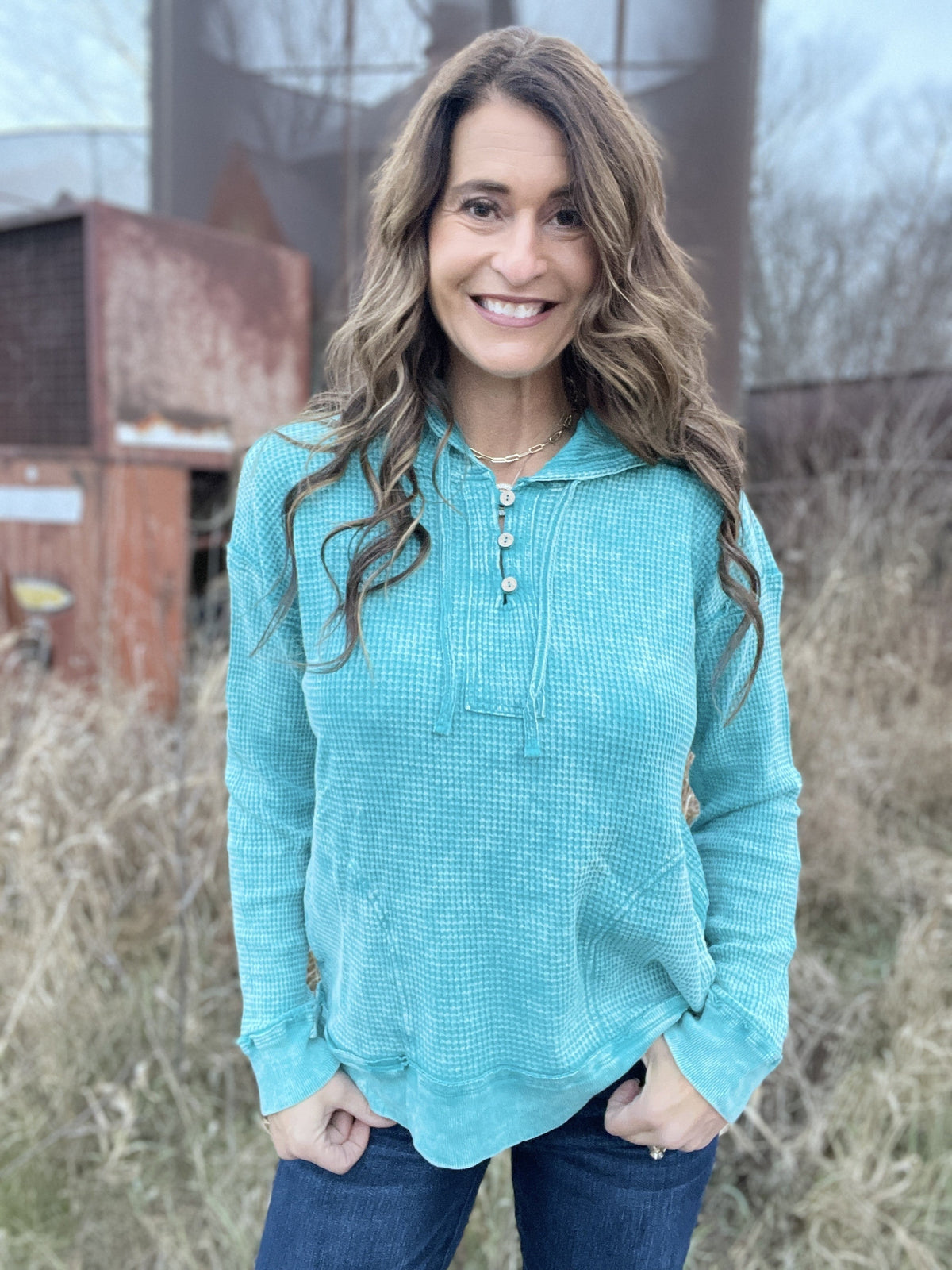 Everyday Is A Great Day Frosted Baby Waffle Knit Hoodie in 5 Colors *Final Sale*