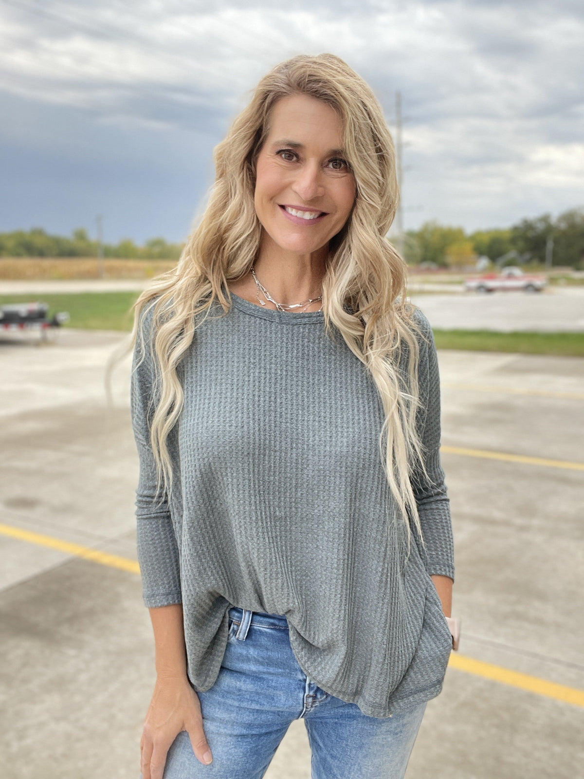 Teal Smoke Top *Final Sale*