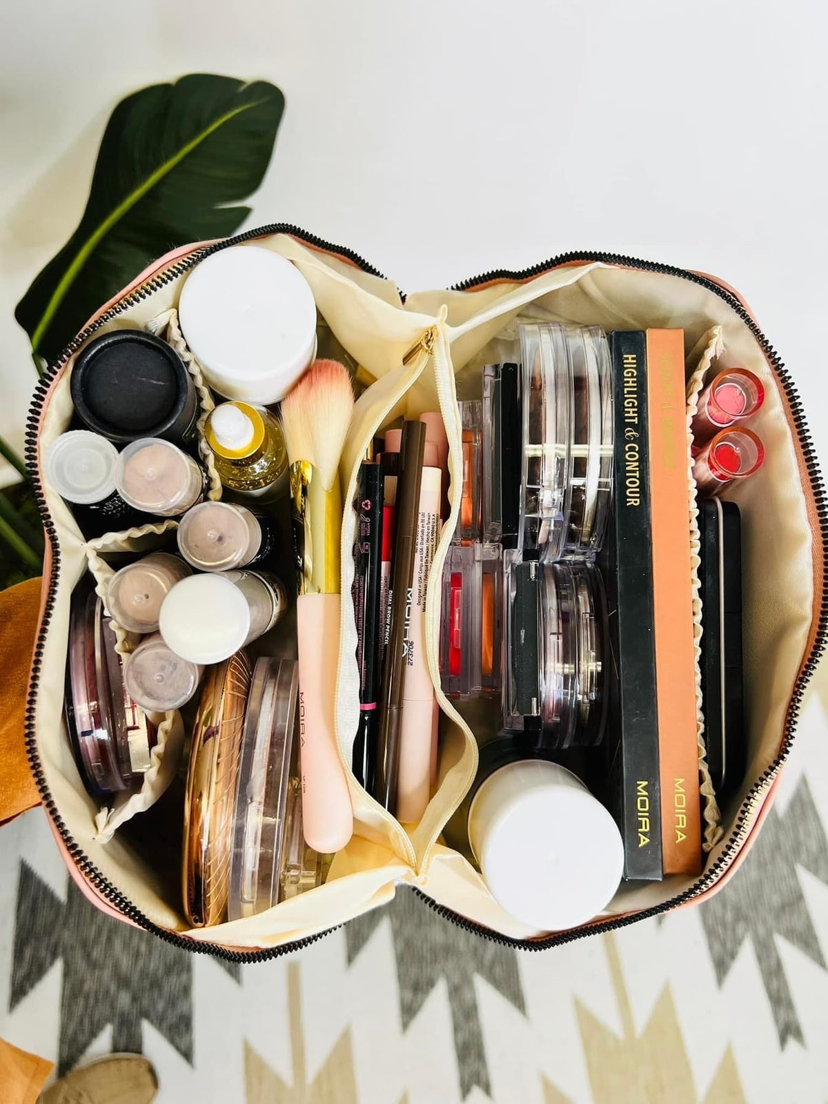 Checkered Makeup Cosmetic Bag