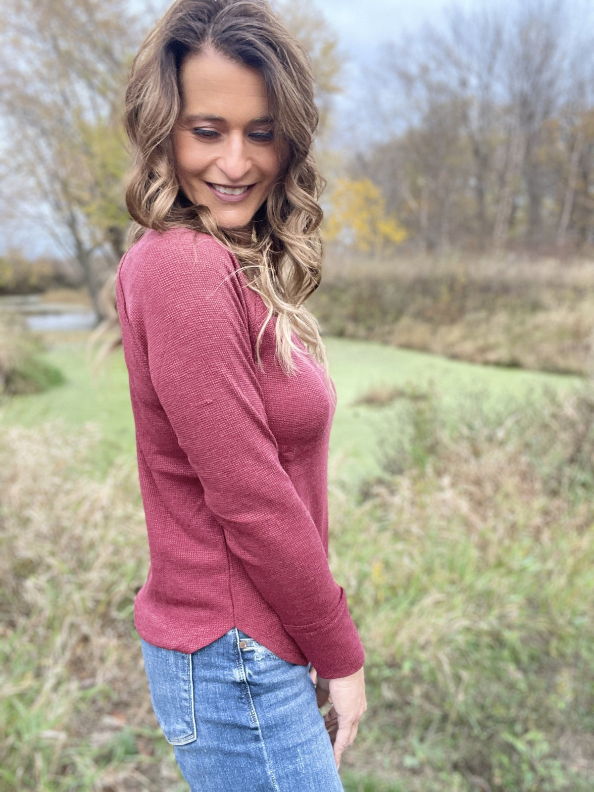 Wouldn't Miss It Waffle Long Sleeve Top In 4 Colors *Final Sale*