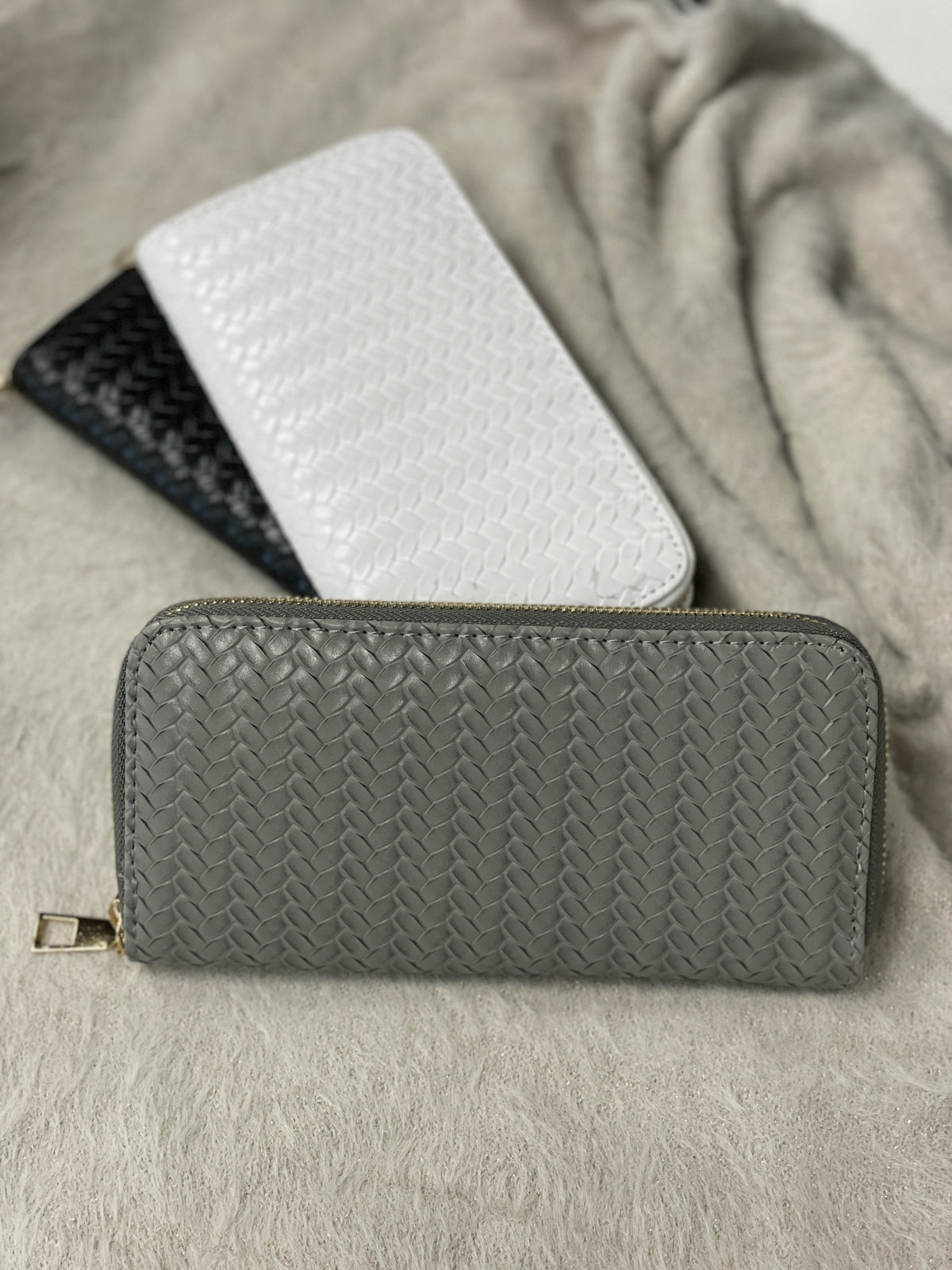 Woven Zip Around Wallet