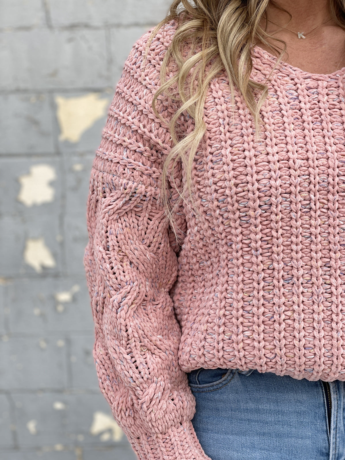 Pol Crazy For You Sweater In 3 Colors: Ivory, Pink, Green *Final Sale*