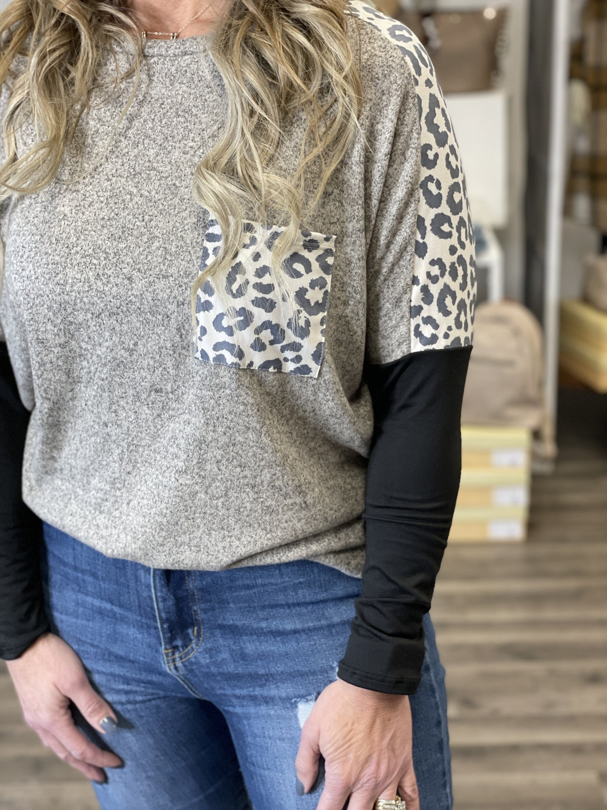 Animal In Site Color Block Top *Final Sale*