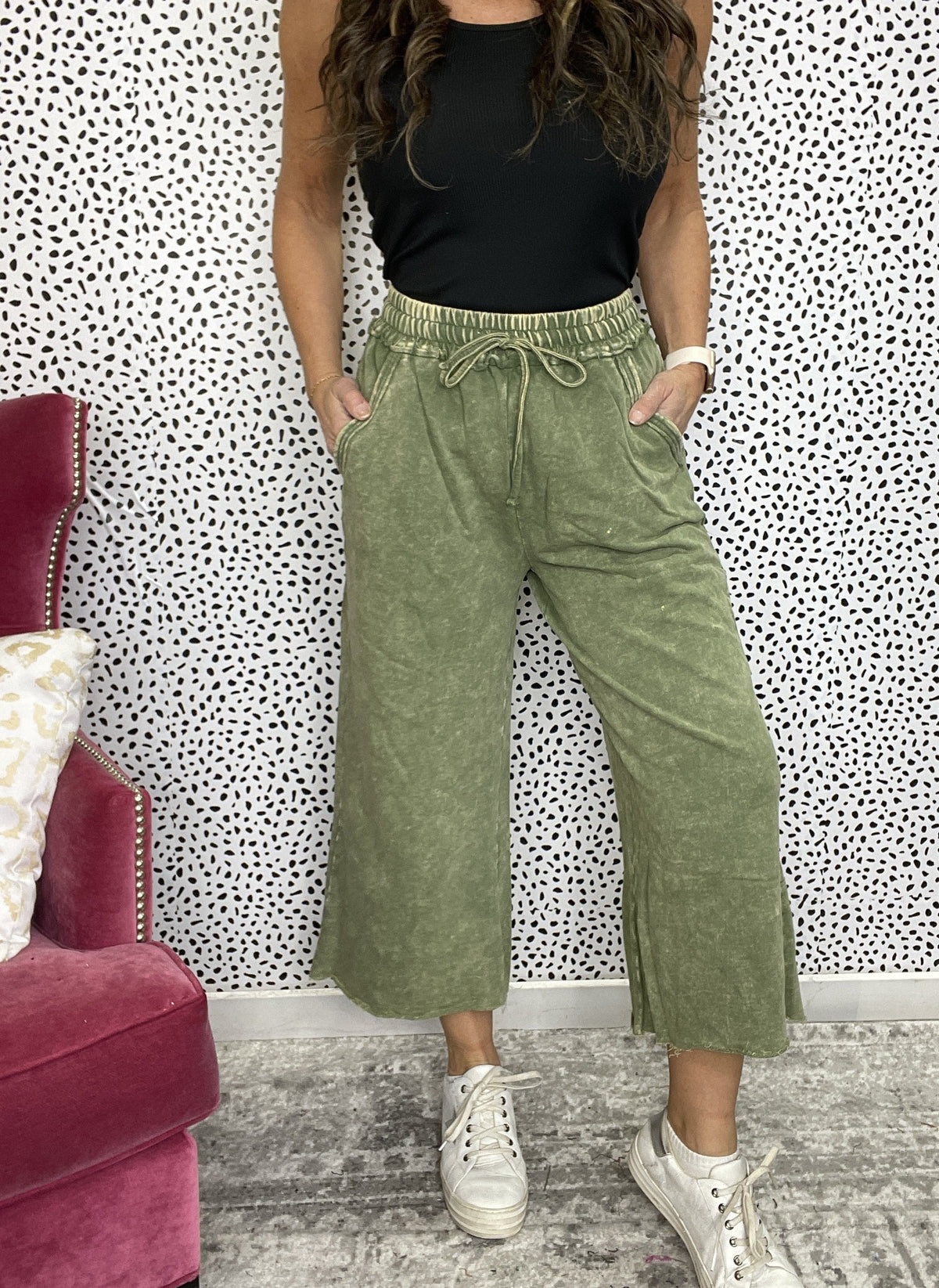 Iced Details Taking It Easy Lounge Pants Olive *Final Sale*