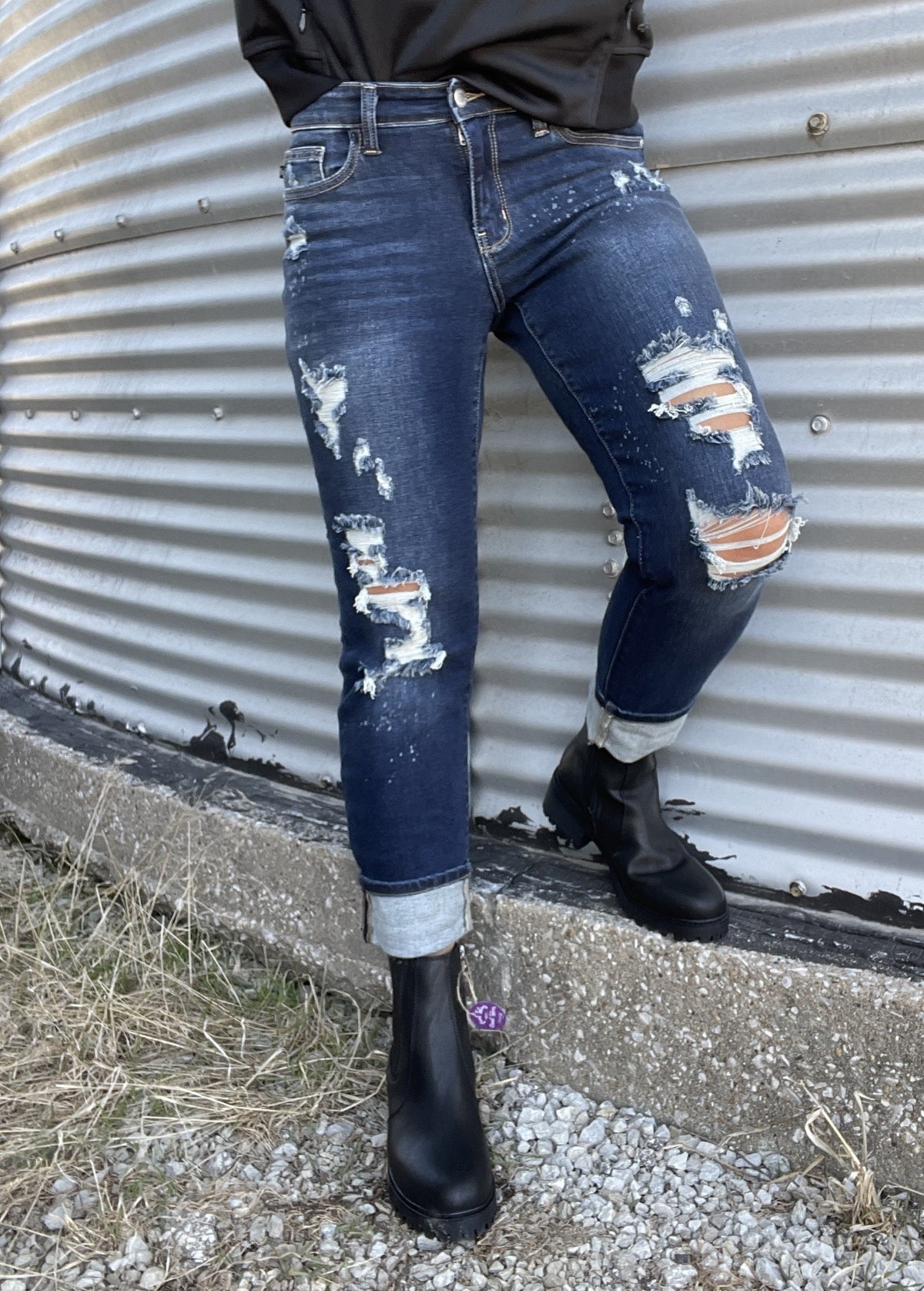 Judy Blue Shannon Boyfriend Distressed Jeans 198