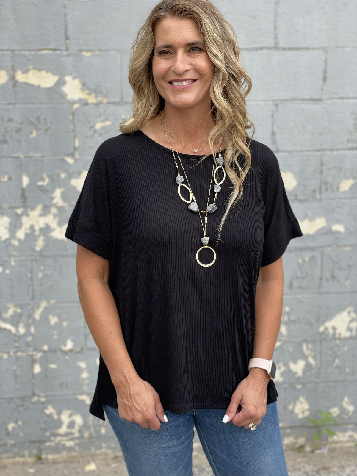 Curvy Cuffed Captains Tee *Final Sale*