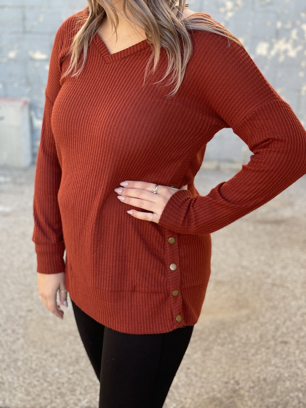 Snap Around Waffle Top *Final Sale*