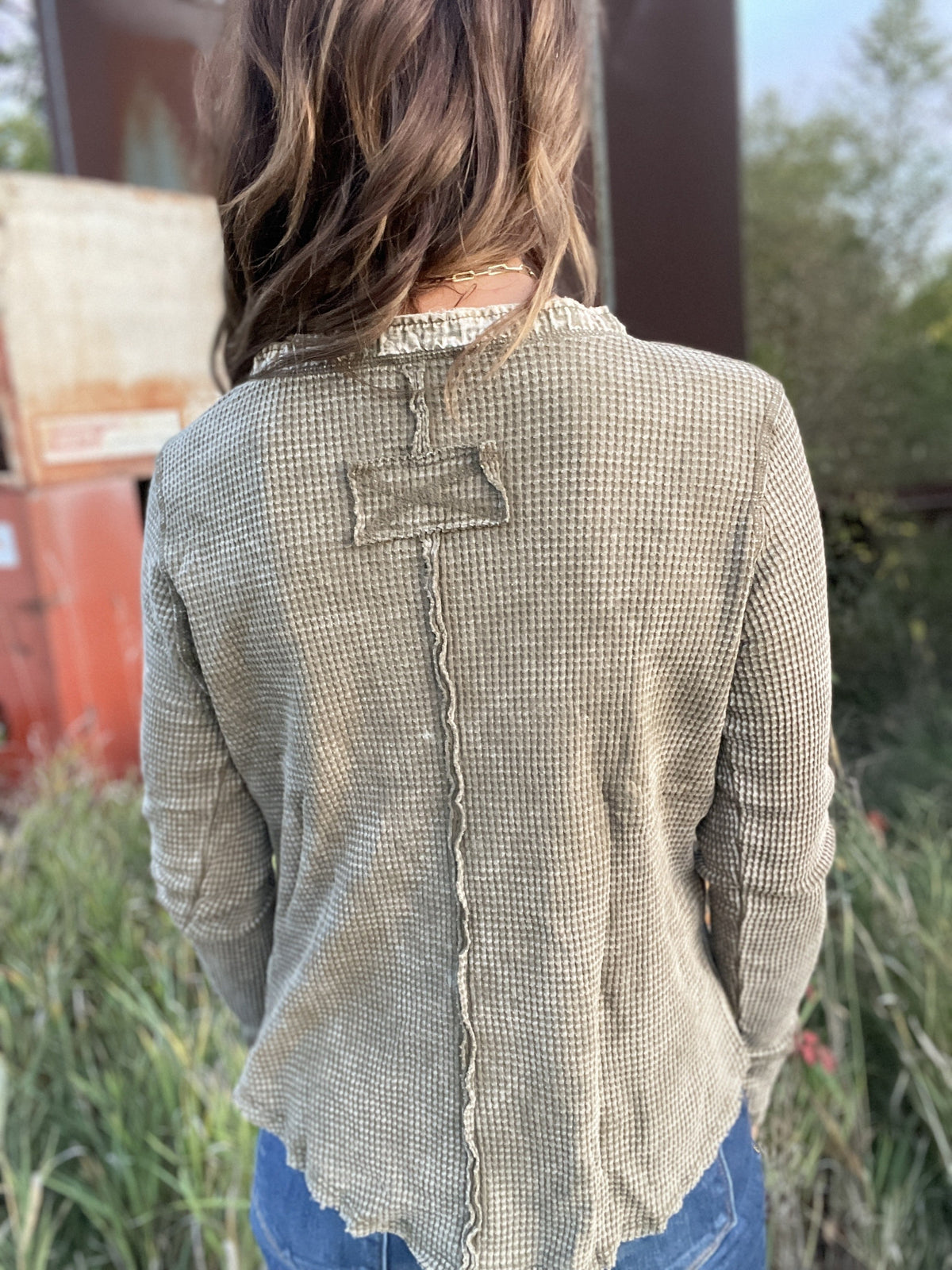 Up For It Washed Henley Waffle Top In 5 Colors *Final Sale*