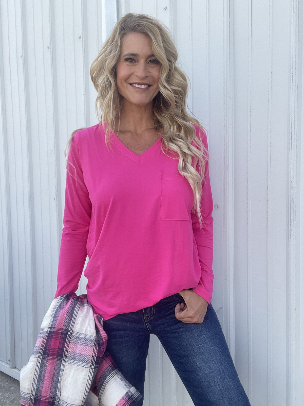 Unforgettable Love Long Sleeve in Fuchsia *Final Sale*