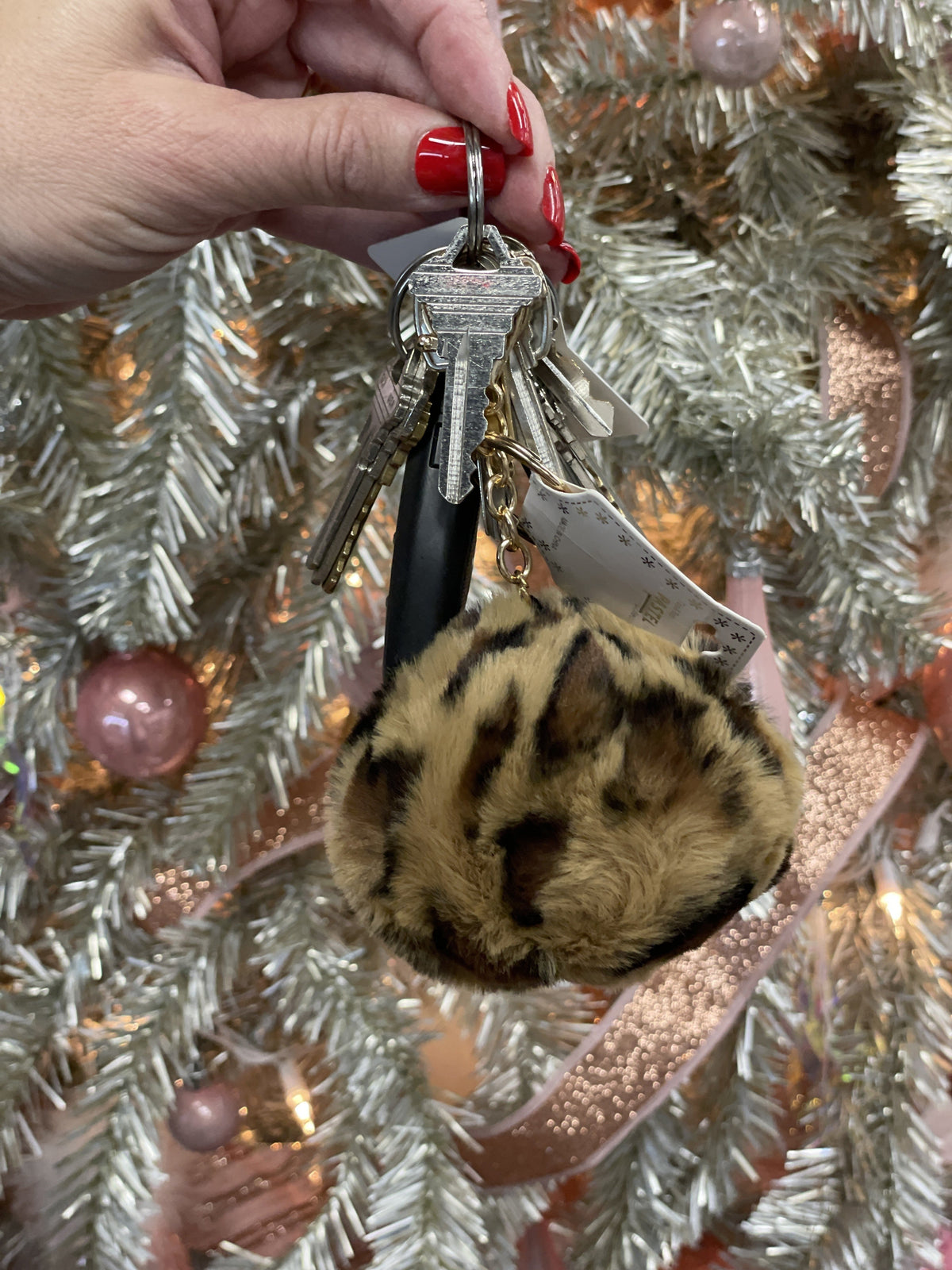 Keychain Animal Puff Ball