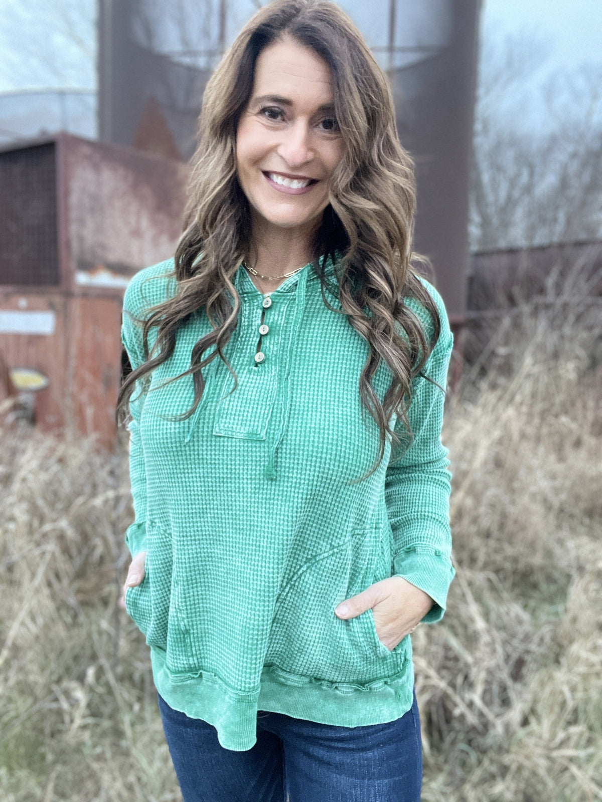 Everyday Is A Great Day Frosted Baby Waffle Knit Hoodie in 5 Colors *Final Sale*
