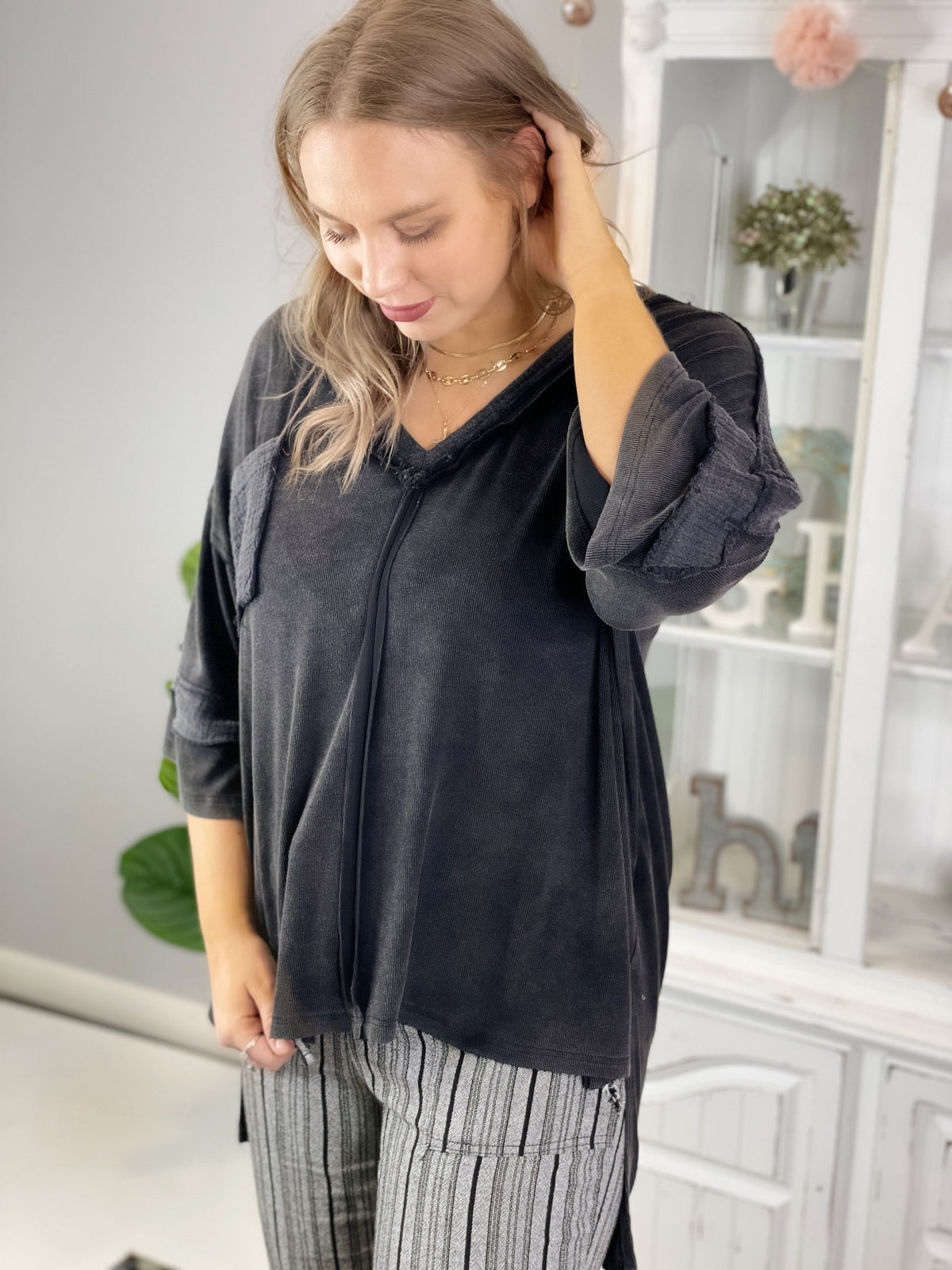 Pol Casual Chic Oversized Top In Ivory, Teal, Cherry *Final Sale*