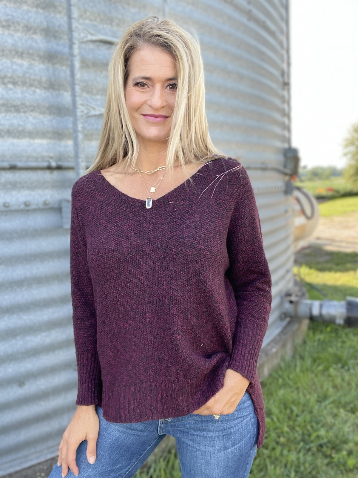 Natural Beauty In Blackberry Sweater *Final Sale*