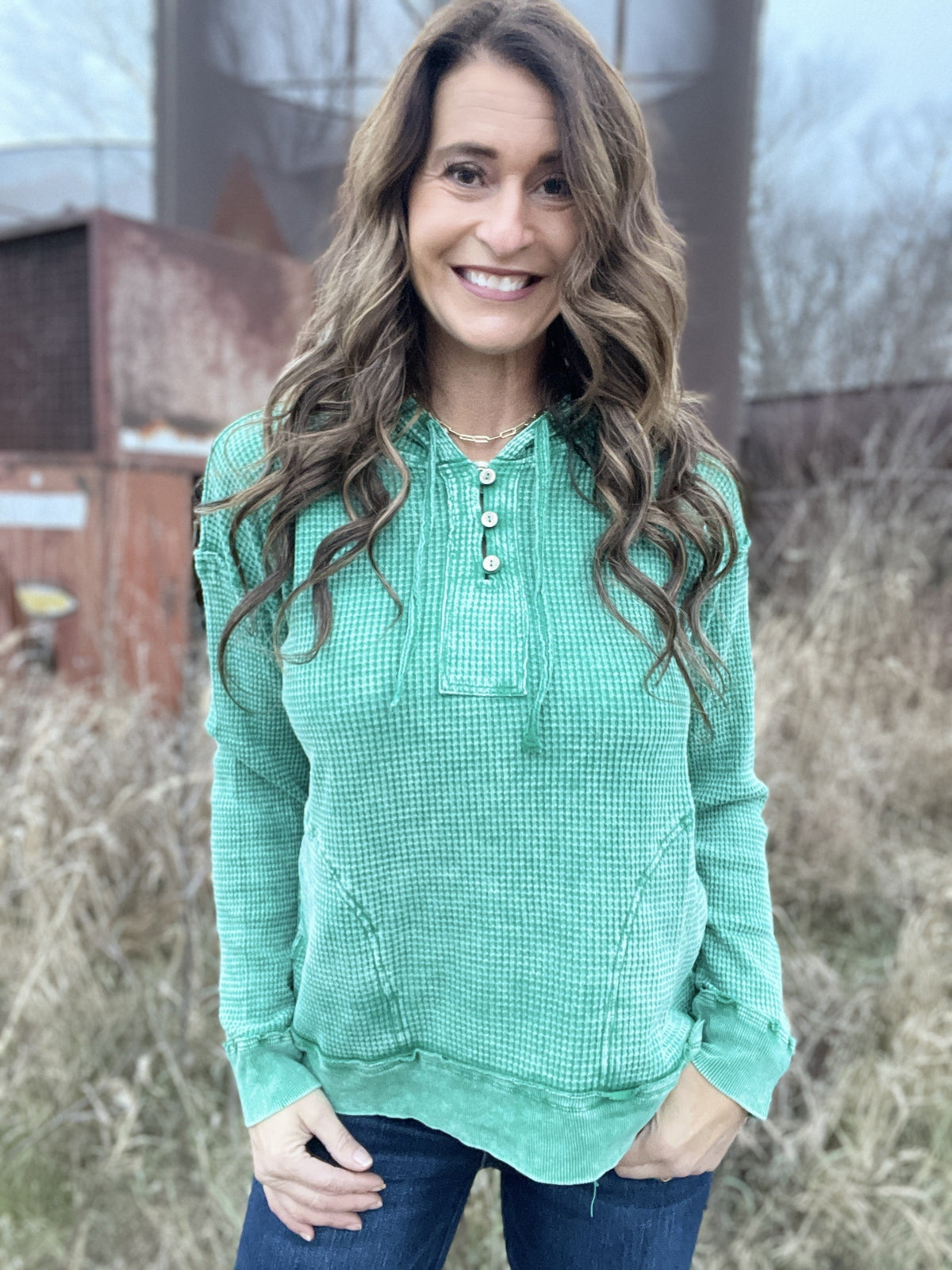 Everyday Is A Great Day Frosted Baby Waffle Knit Hoodie in 5 Colors *Final Sale*