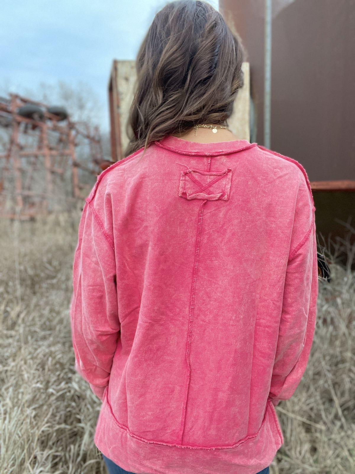 Give It Your All Seam Ice Detail Crewneck Top In 4 Colors *Final Sale*