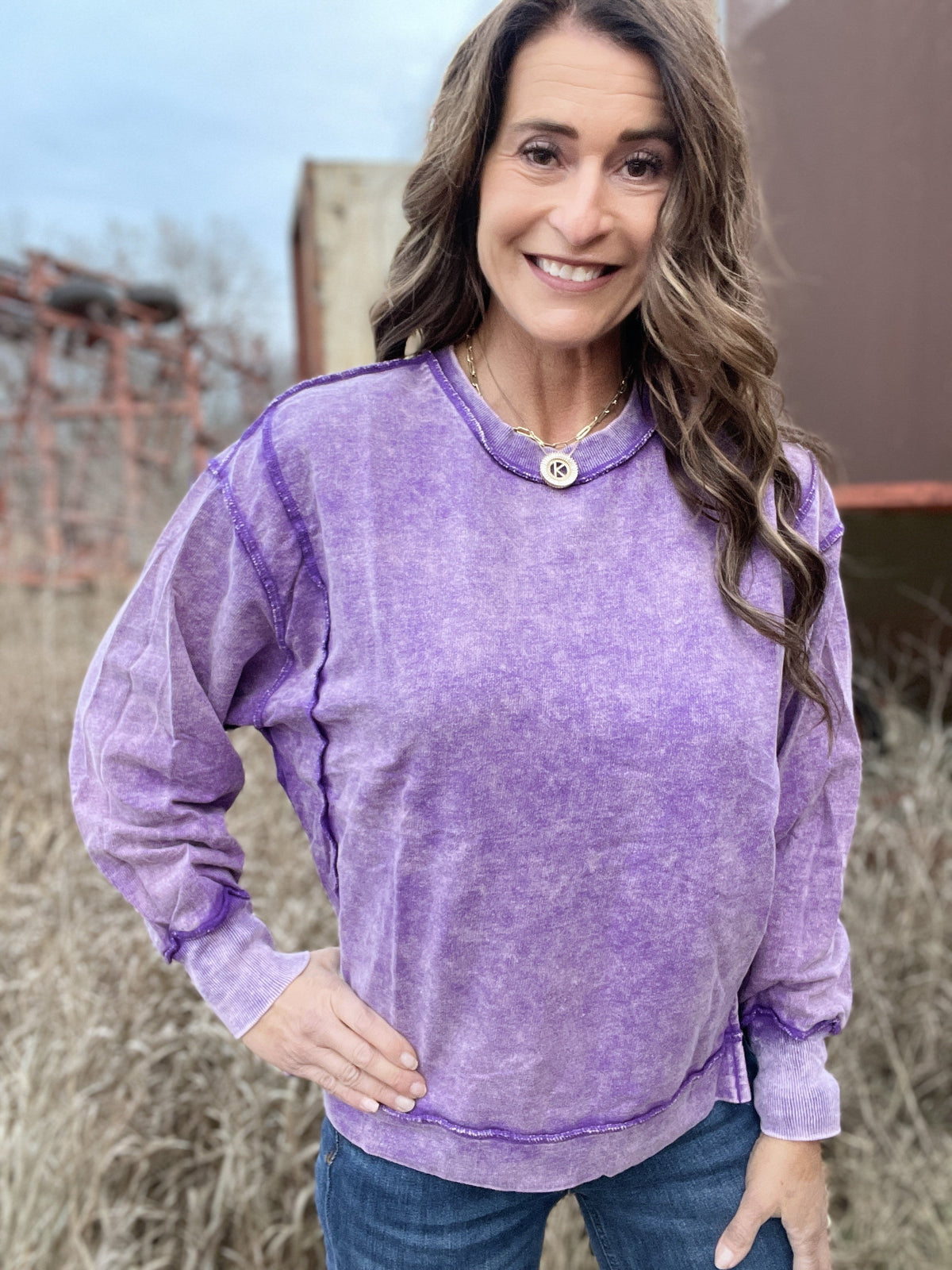 Give It Your All Seam Ice Detail Crewneck Top In 4 Colors *Final Sale*