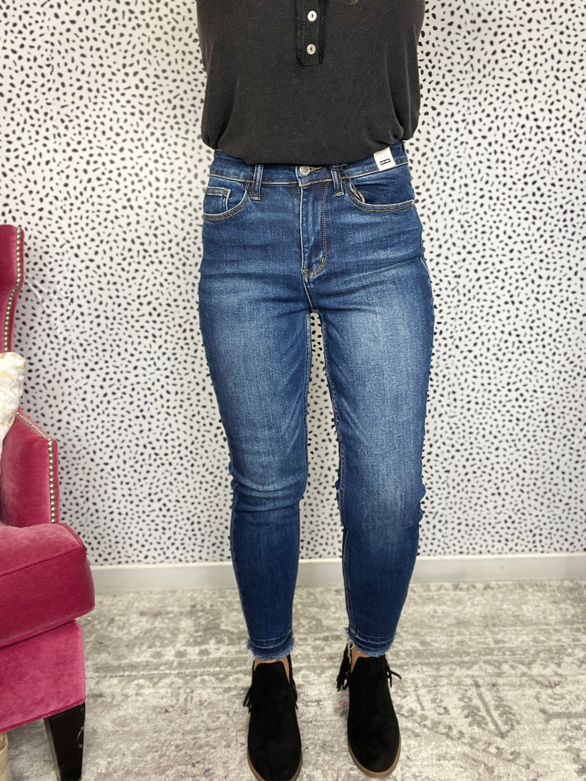Judy Blue Patricia High Rise Release Hem Jeans-704