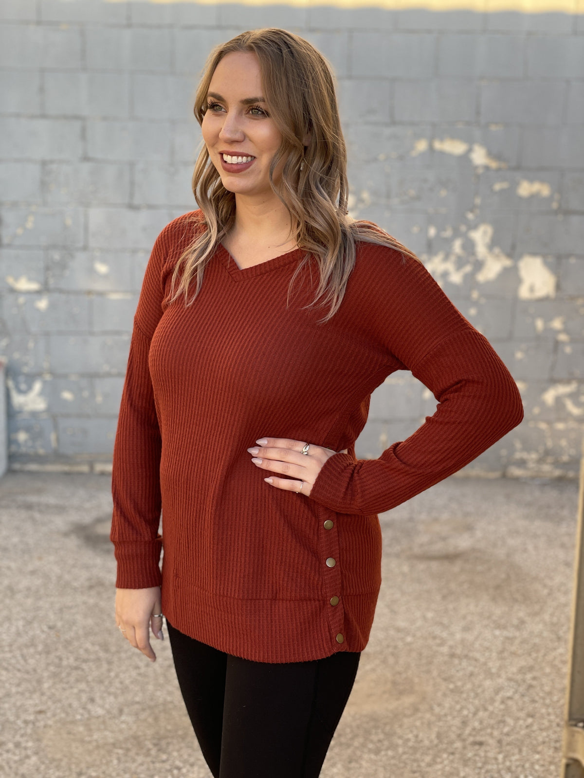 Snap Around Waffle Top *Final Sale*