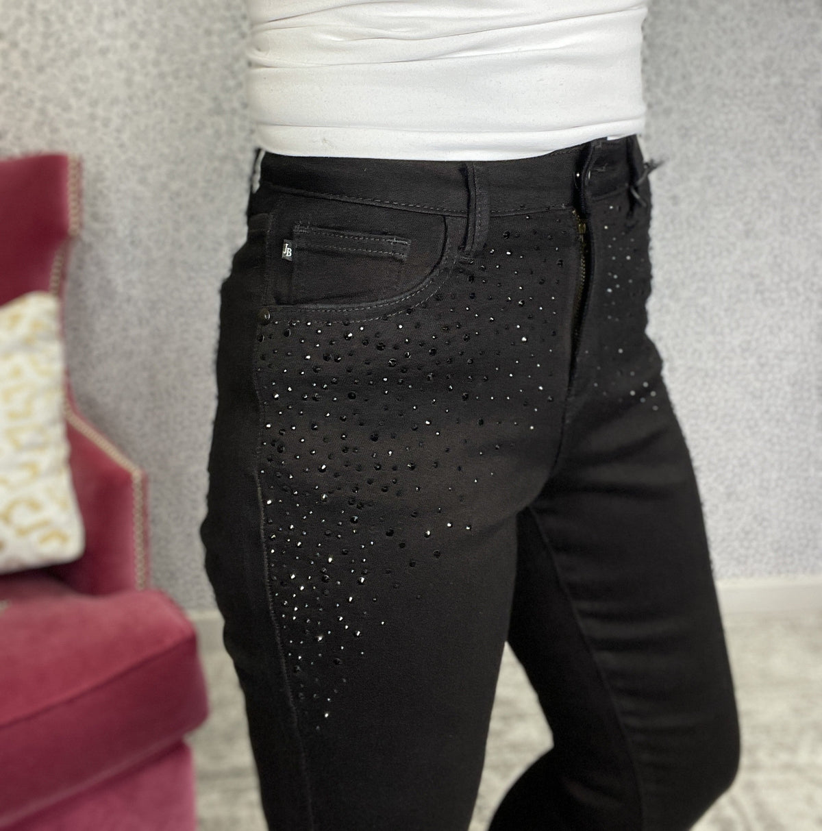 Judy Blue Gimme Bling Slim Fit Black Jeans 809 *Final Sale*
