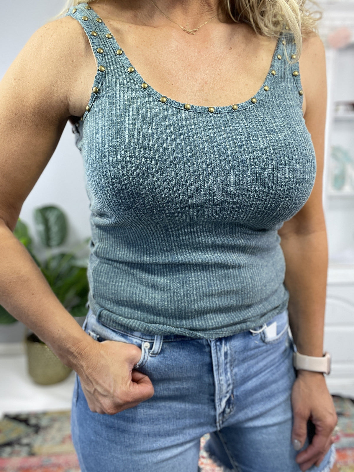 Pol Studded Glory Tank Top In 5 Colors *Final Sale*