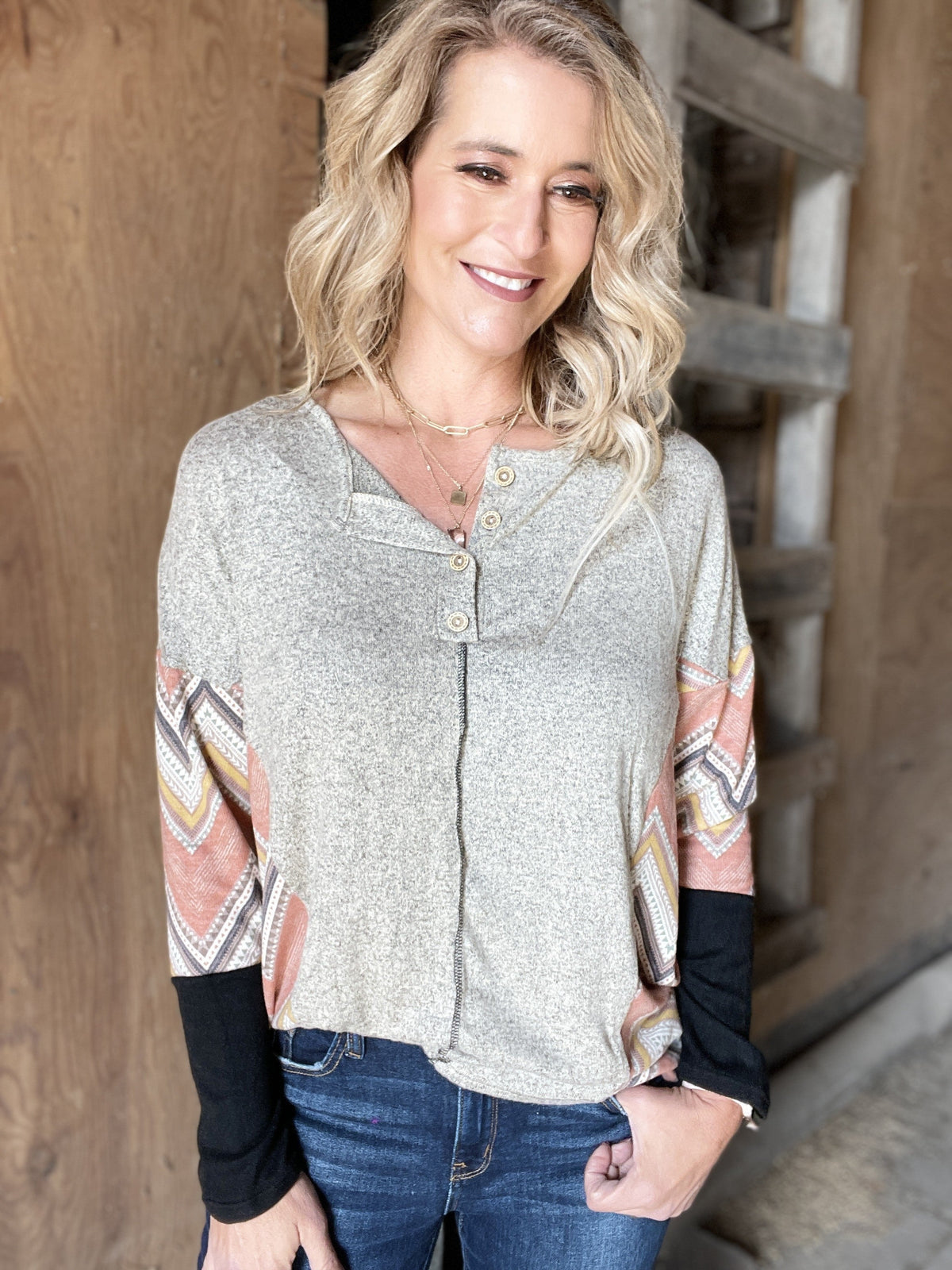 Desert Nights Color Block Top *Final Sale*