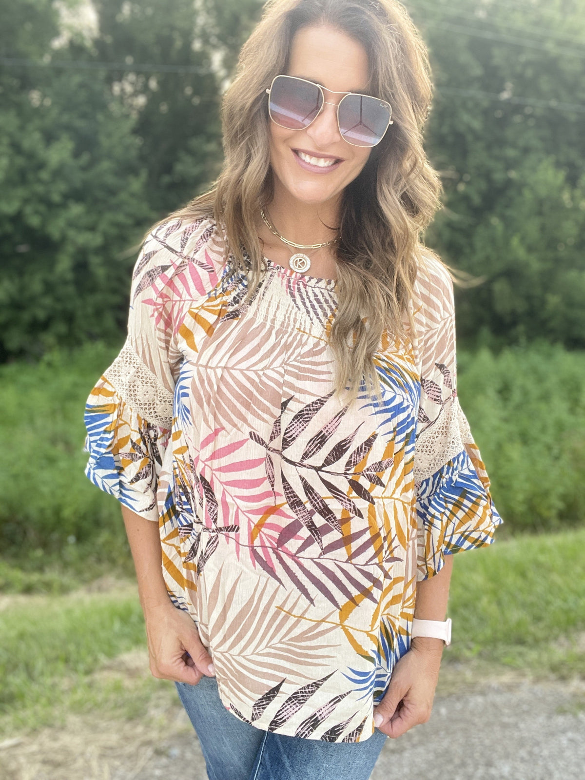 Autumn Palm Top *Final Sale*