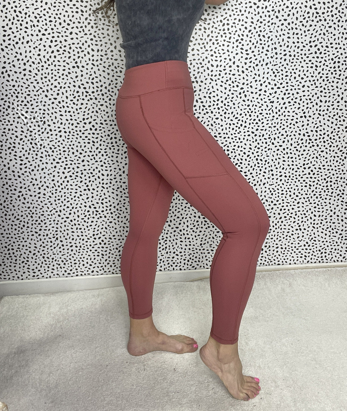 All Day Side Pocket Marsala Leggings *Final Sale*