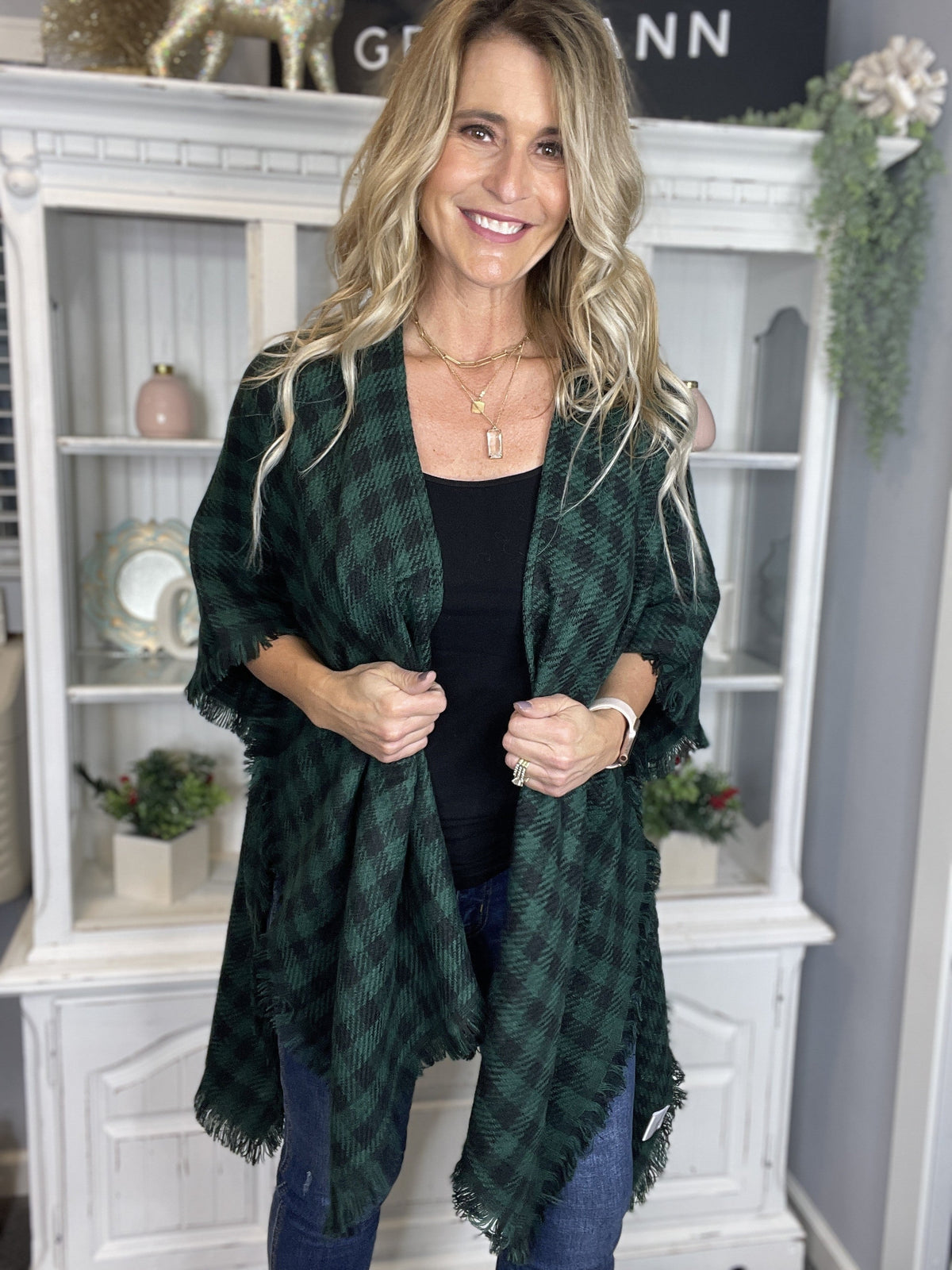 Check Mate Plaid Poncho *Final Sale*