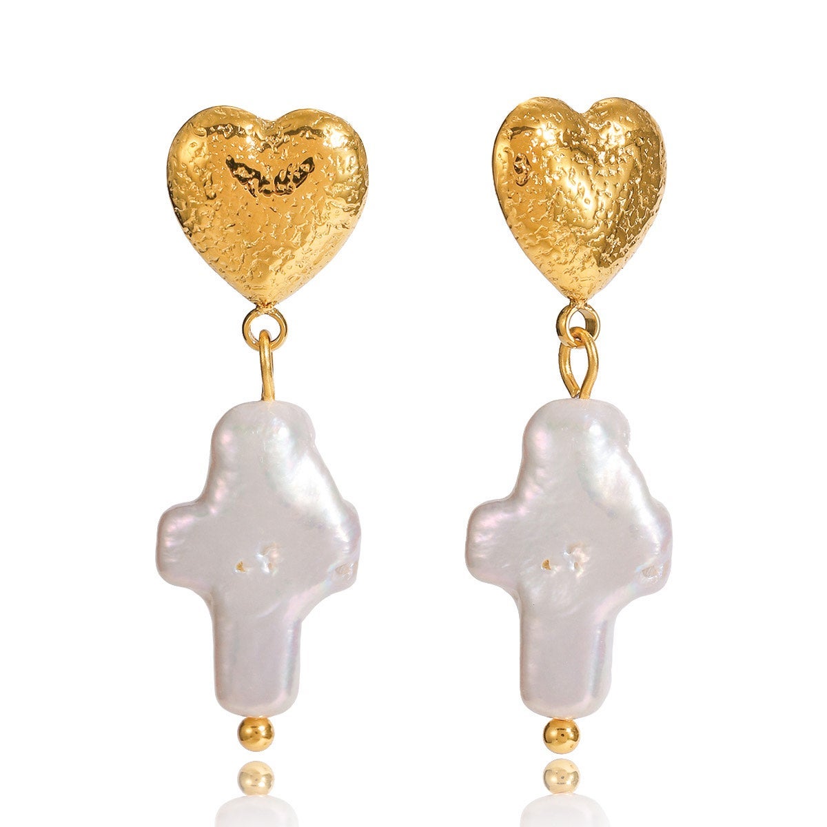 Elizabeth Pearl Cross Earrings *Final Sale*
