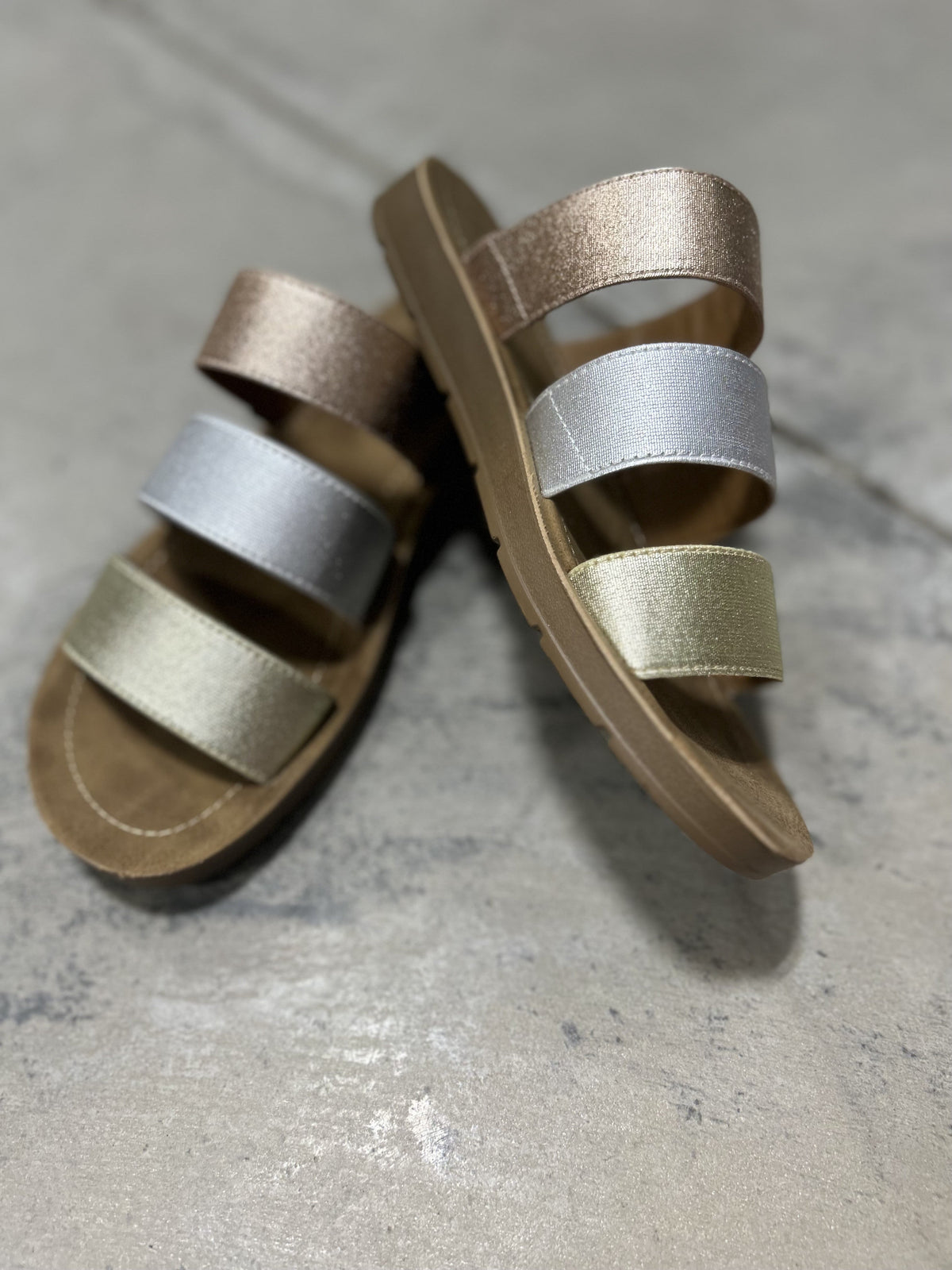 Dafne Mixed Metallic Sandals *Final Sale*