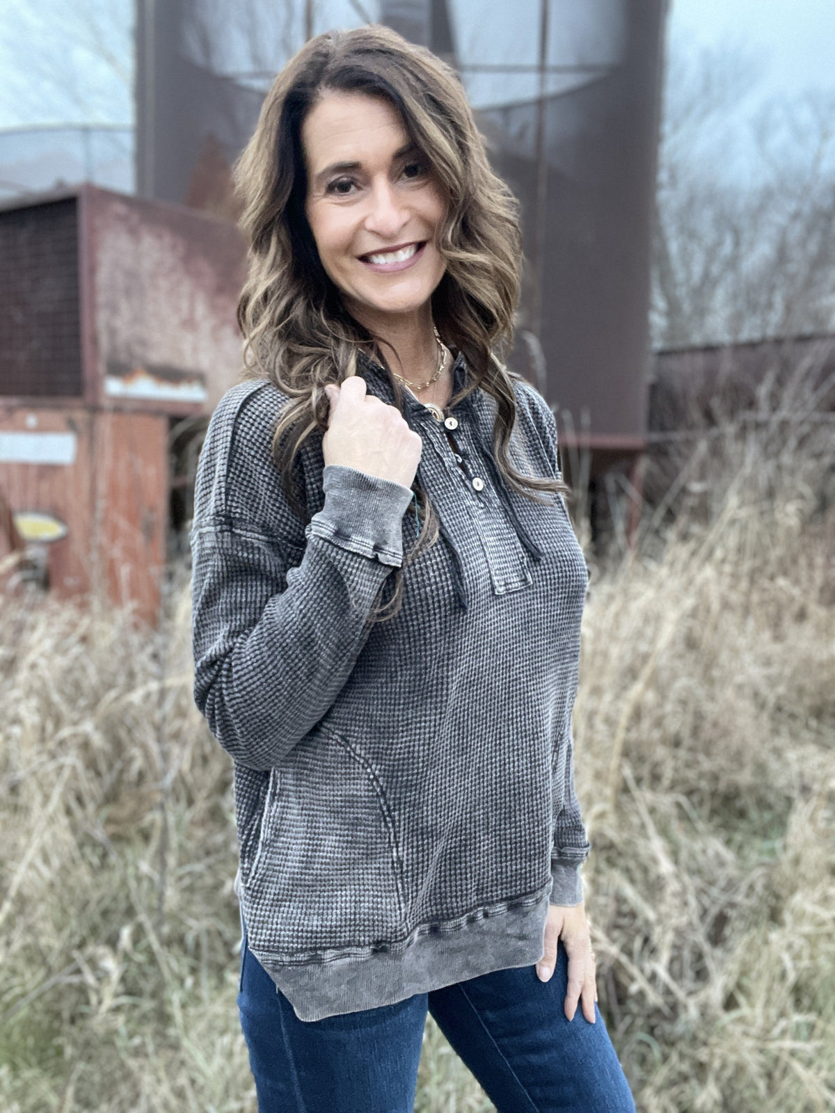 Everyday Is A Great Day Frosted Baby Waffle Knit Hoodie in 5 Colors *Final Sale*
